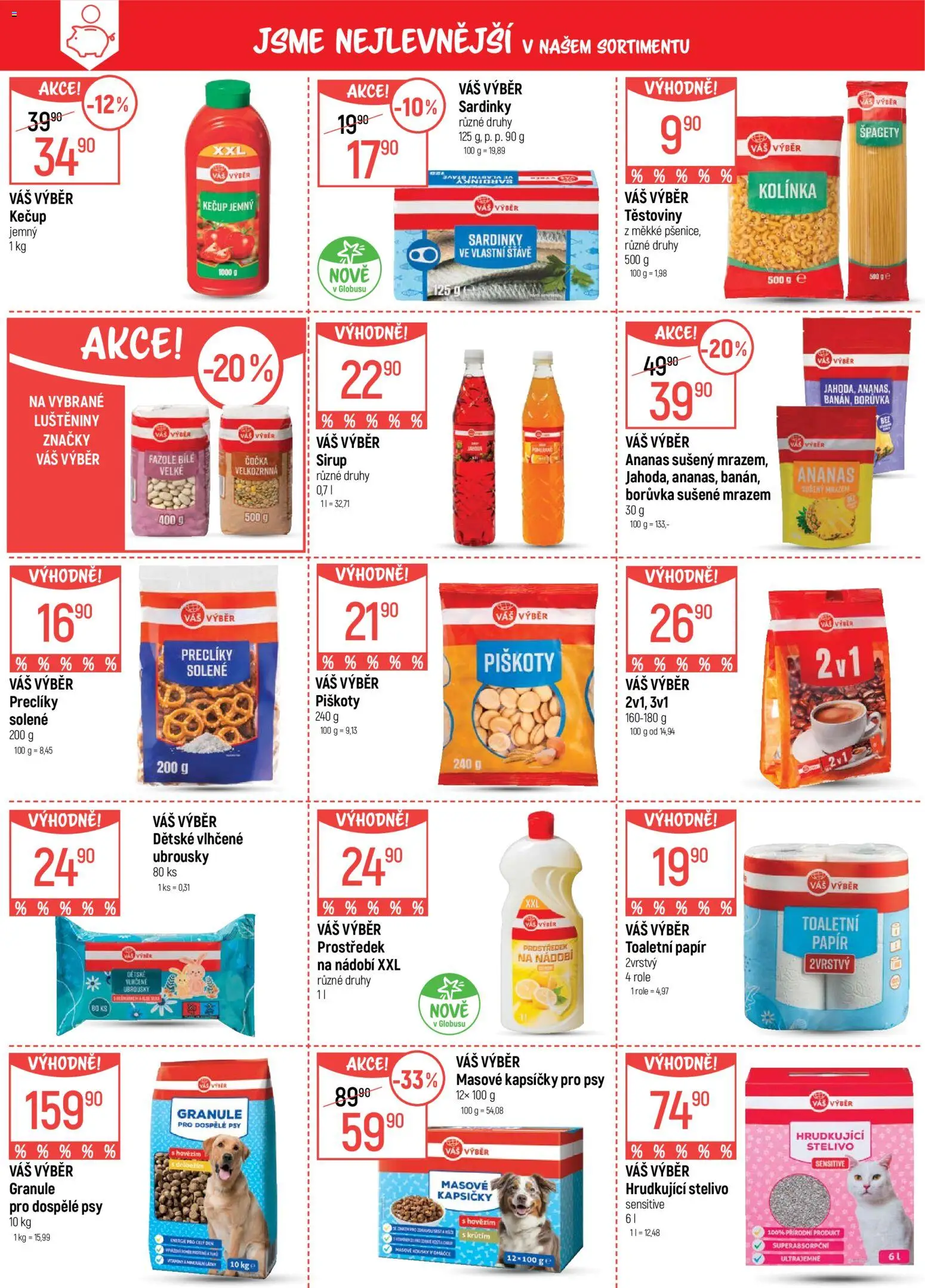 Globus leták - Praha Černý Most od 22.04.2026 | Strana: 4 | Produkty: Čočka, Ananas, Ubrousky, Sardinky