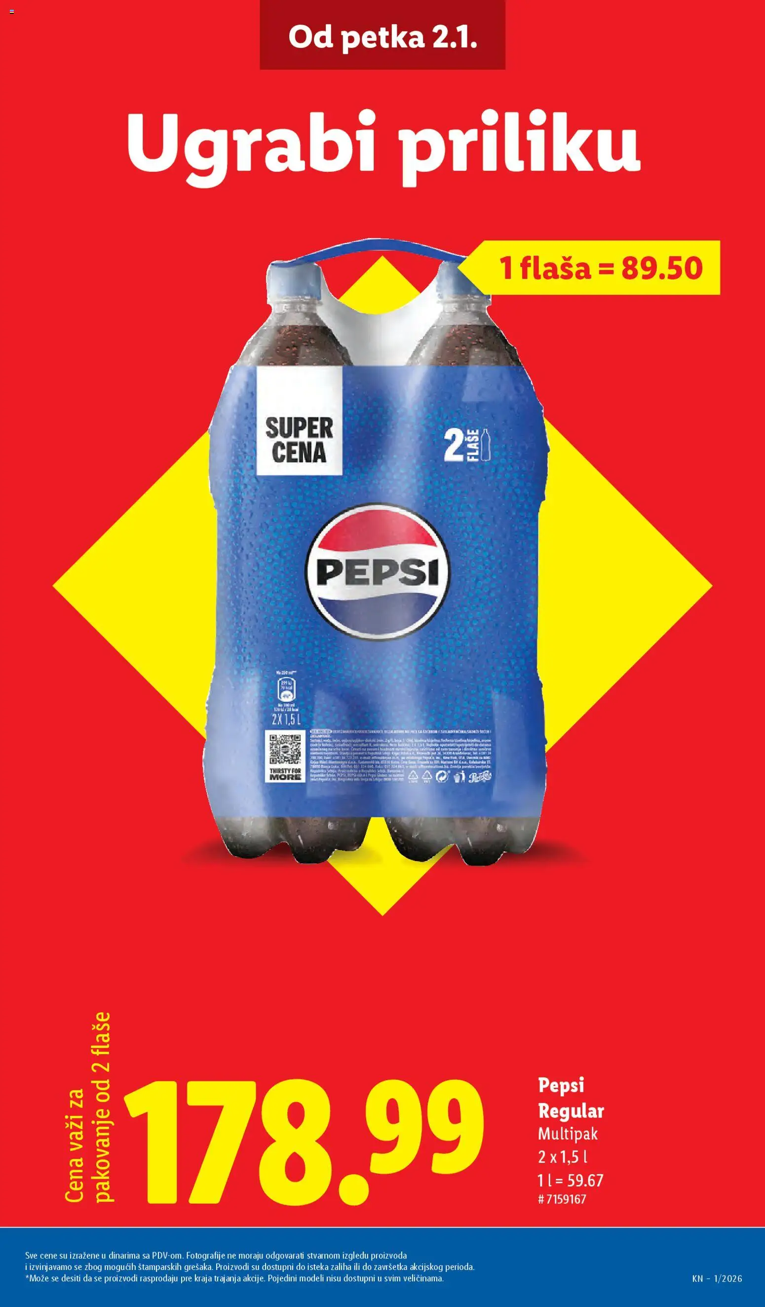 Lidl katalog - važi od 02.01.2026 | Strana: 9 | Proizvode: Pakovanje, Pepsi