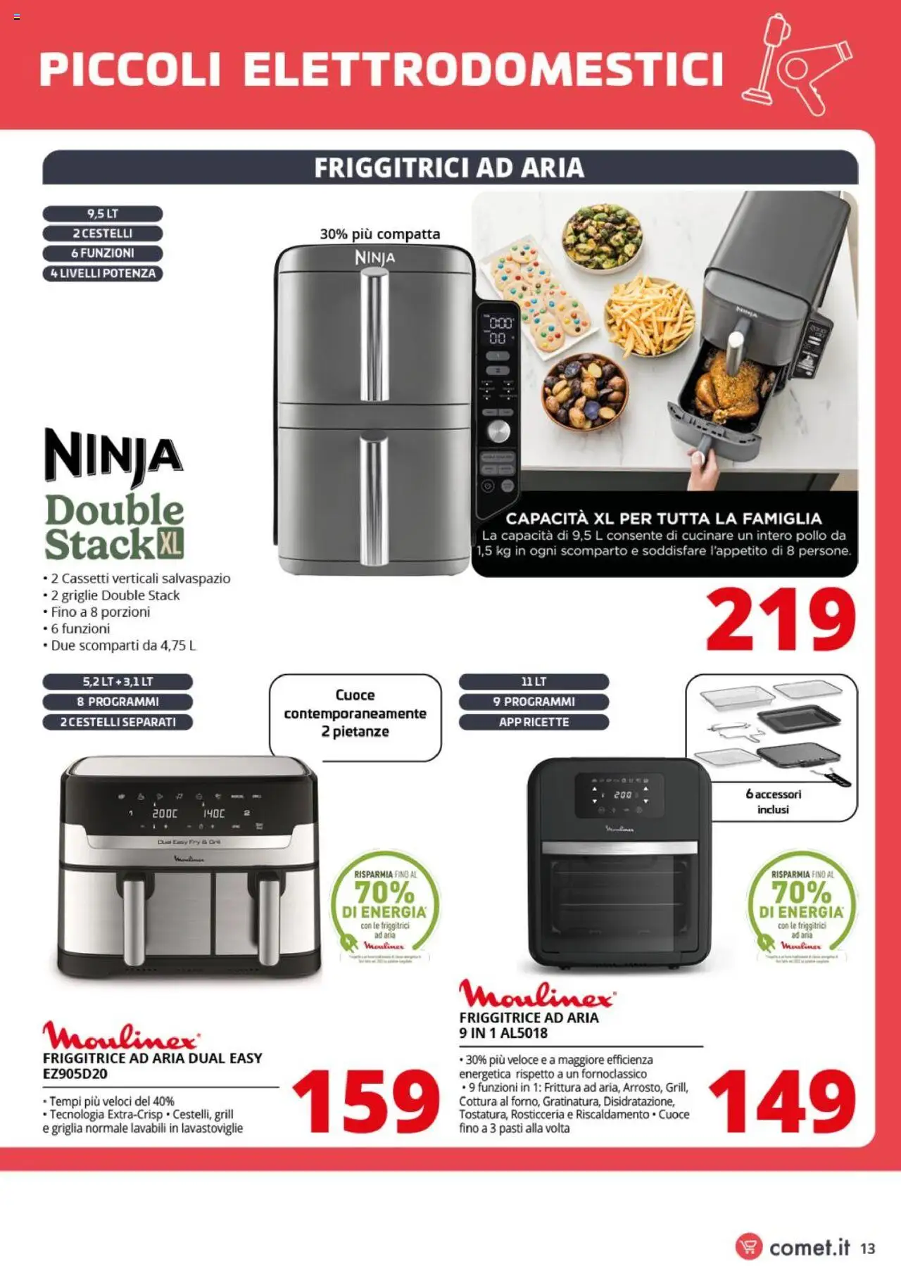 Volantino Comet del 10.10.2025 | Pagina: 13 | Prodotti: Friggitrice ad aria, Pollo, Griglia, Friggitrice