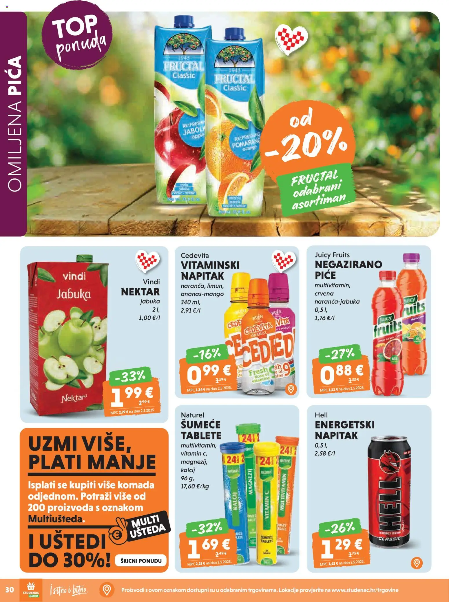 Studenac katalog | vrijedi od 29.04.2026 | Stranica: 30 | Proizvodi: Pica, Cedevita, Jabuka