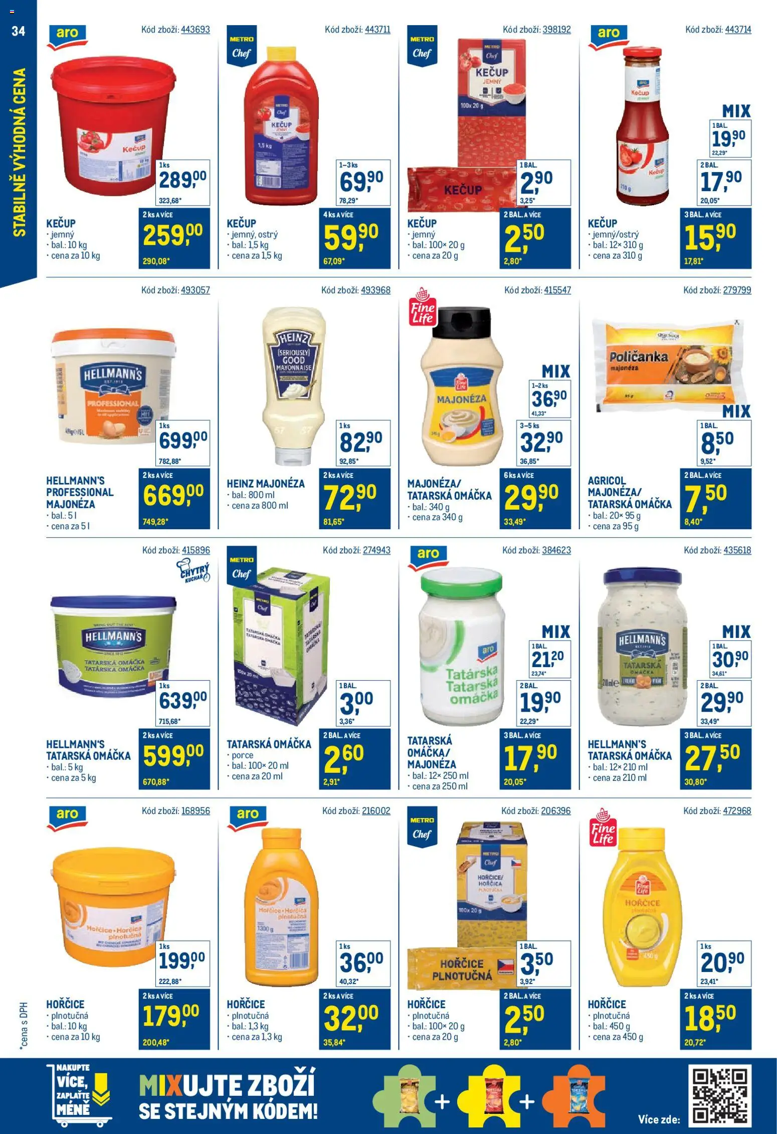 Makro leták - Stabilně výhodná cena od 28.01.2026 | Strana: 34 | Produkty: Kečup, Hellmann's, Majonéza, Tatarská omáčka