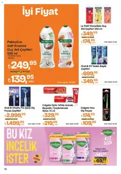 25.09.2025 tarihinden itibaren geçerli olan Migros kataloğu önizlemesi | Sayfa: 72 | Ürünler: Duş, Hindistan Cevizi, Duş jeli, Diş fırçası