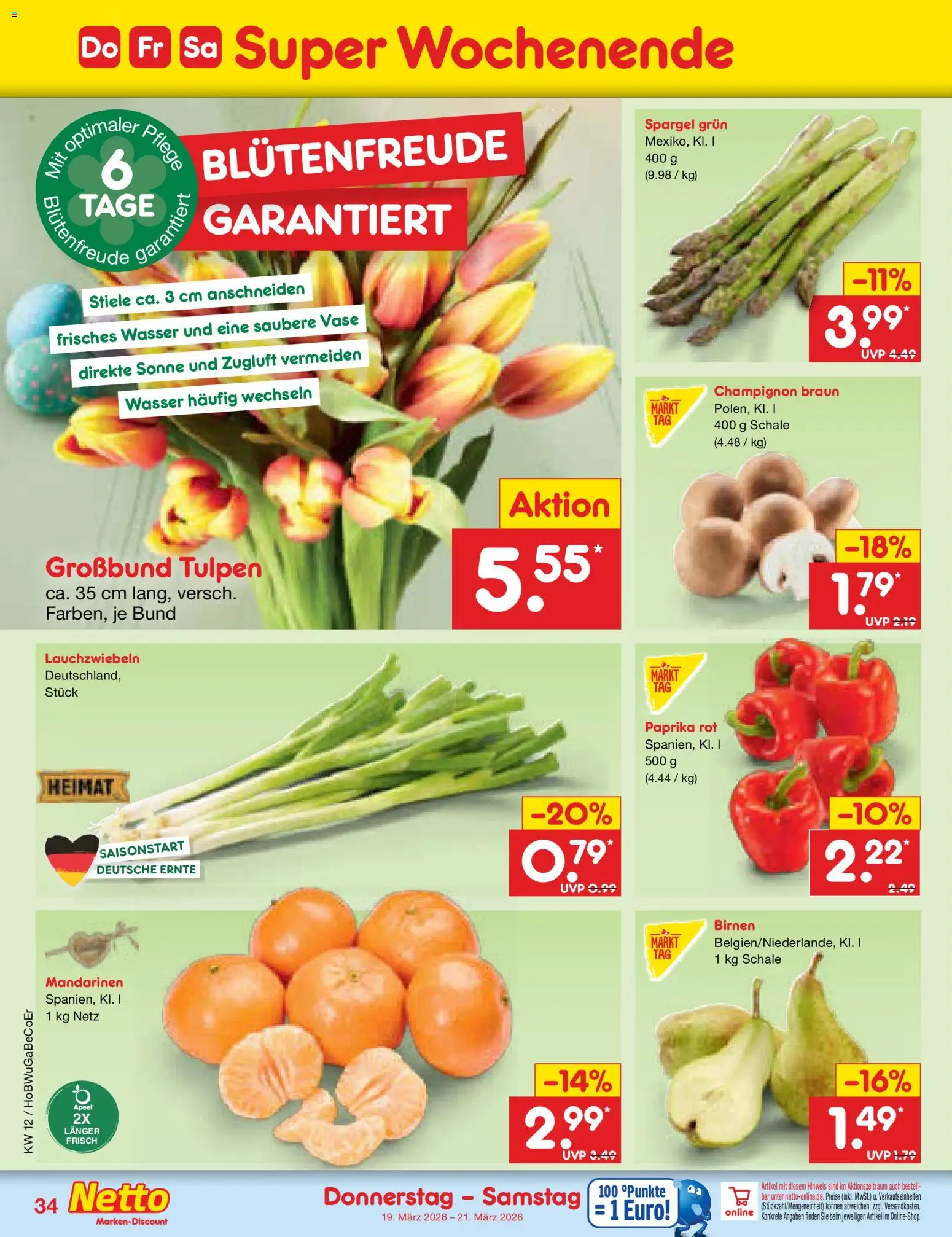 Netto Marken-Discount Prospekt 	 – gültig ab 16.03.2026 | Seite: 54 | Produkte: Paprika rot, Spargel, Wasser, Paprika