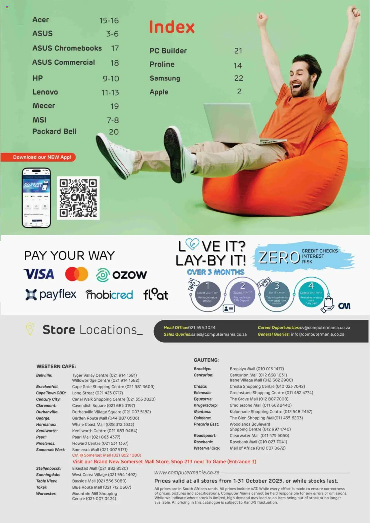 New Computer Mania catalogue – valid from 01.10.2025 | Page: 2 | Products: PC, Table, Gate, Stock