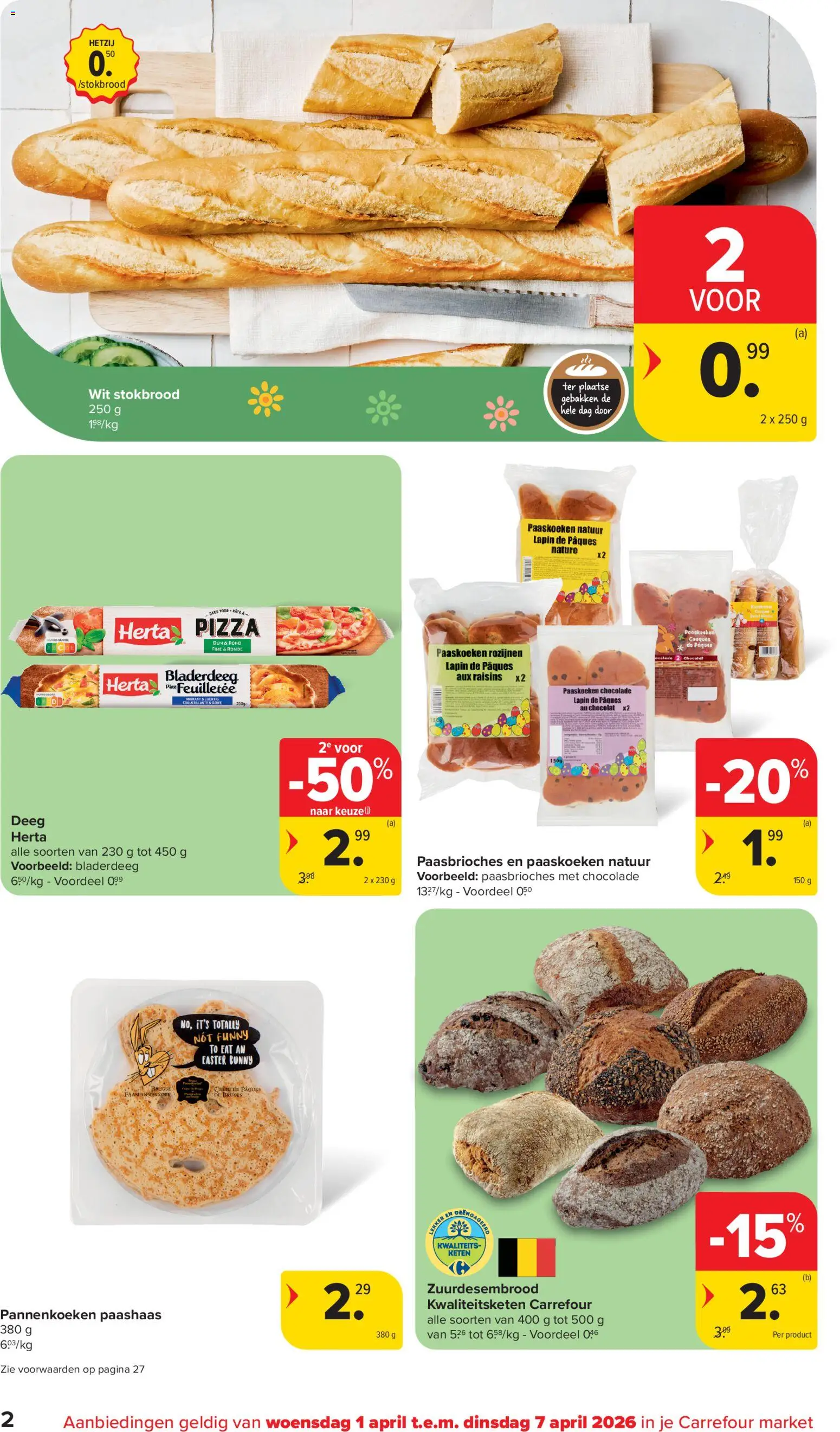 {H1} | Pagina: 2 | Producten: Pannenkoeken, Stokbrood, Deeg, Chocolade