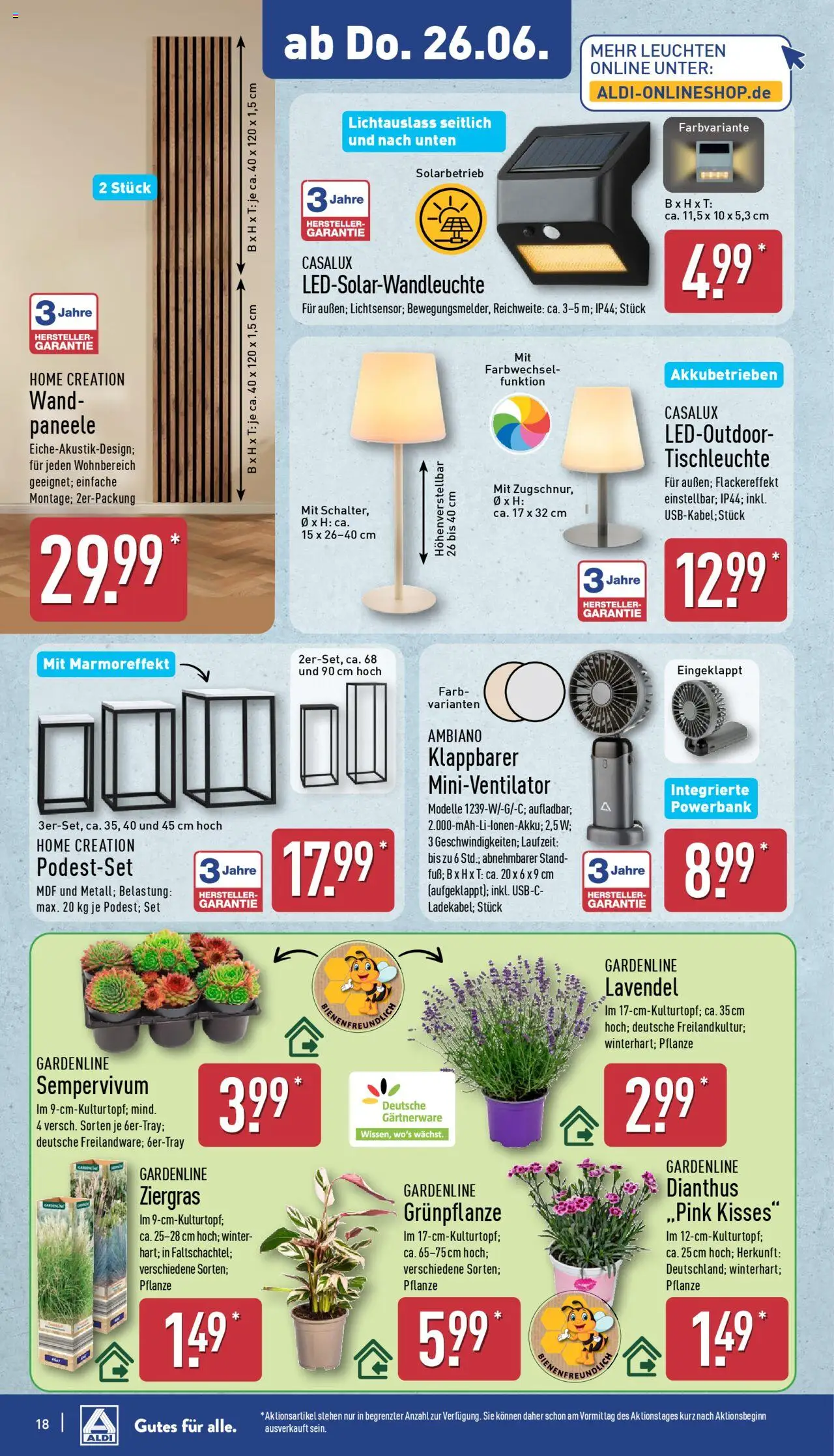 Aldi Prospekt 	 - gültig ab dem 23.06.2025 | Seite: 22 | Produkte: Lavendel, Home creation, Powerbank