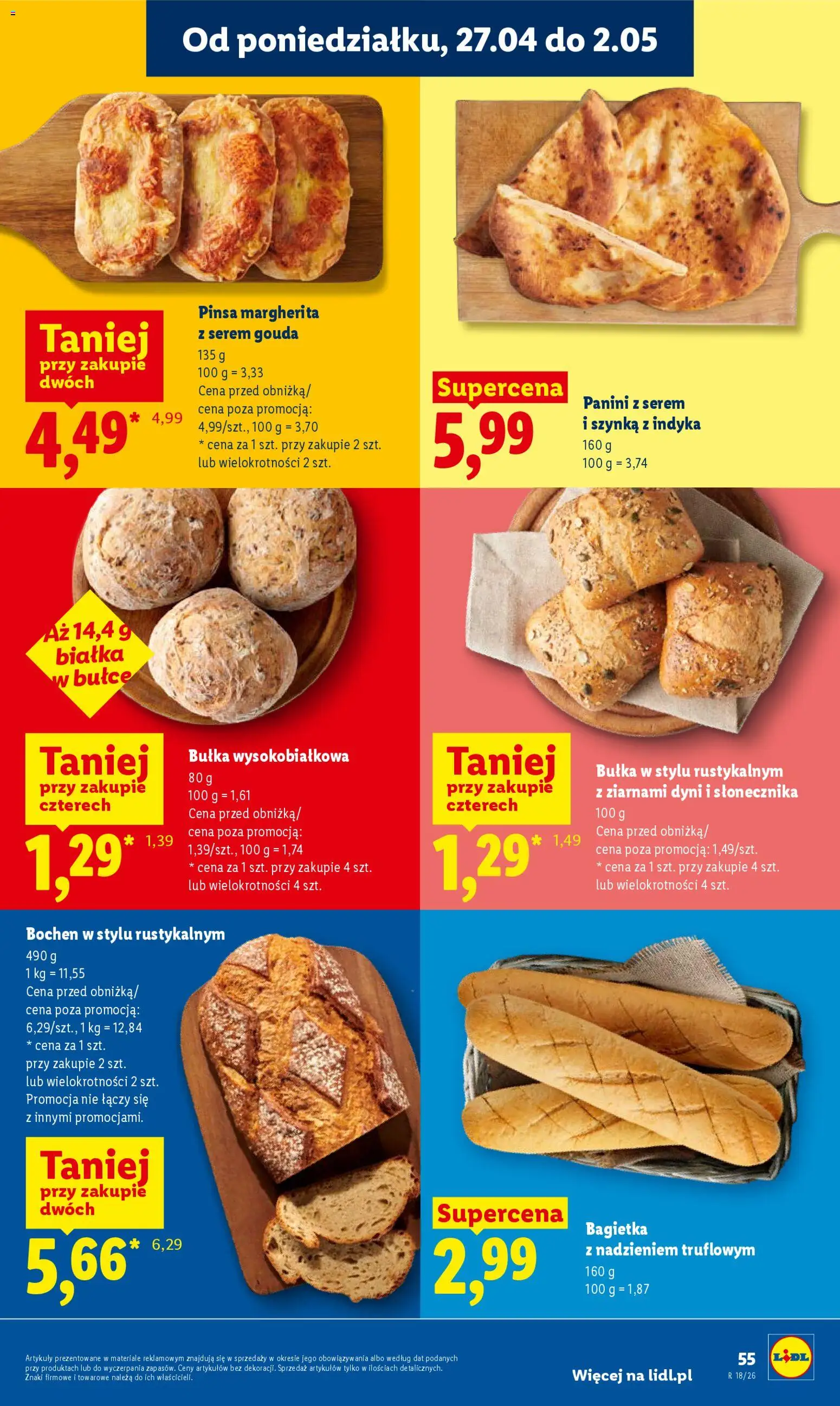 Lidl Polsko leták od 27.04.2026 | Strana: 55 | Produkty: Gouda, Pinsa