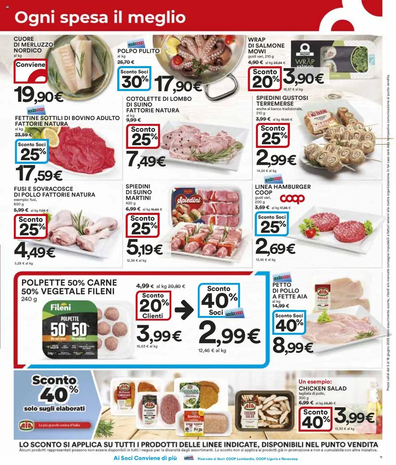 Volantino Ipercoop del 05.06.2025 | Pagina: 11 | Prodotti: Petto di Pollo, Merluzzo, Suino, Data