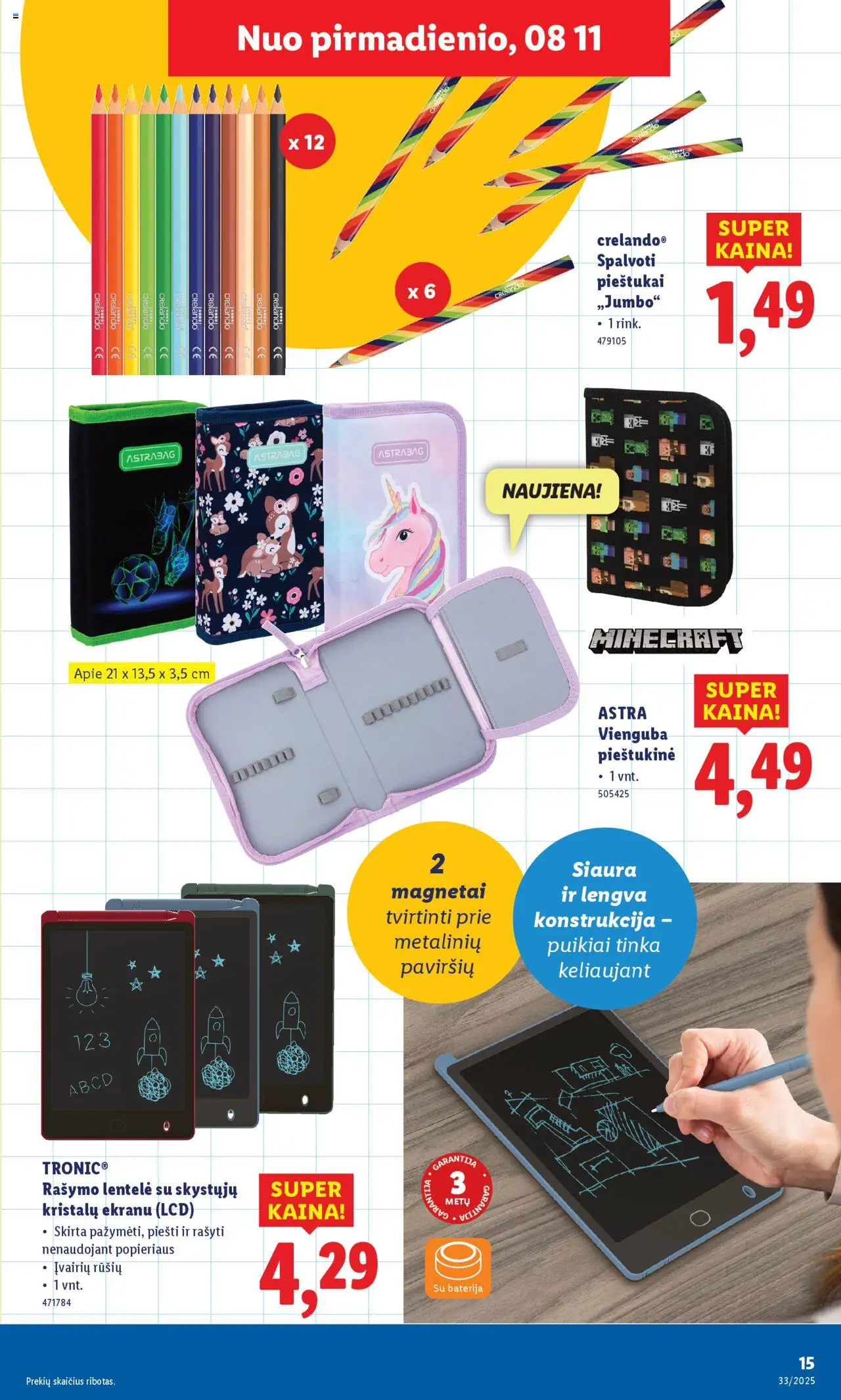 LIDL - Leidinys - Ne maisto prekių pasiūlymai│galioja nuo 11.08.2025 | Puslapis: 15 | Prekių: Baterija