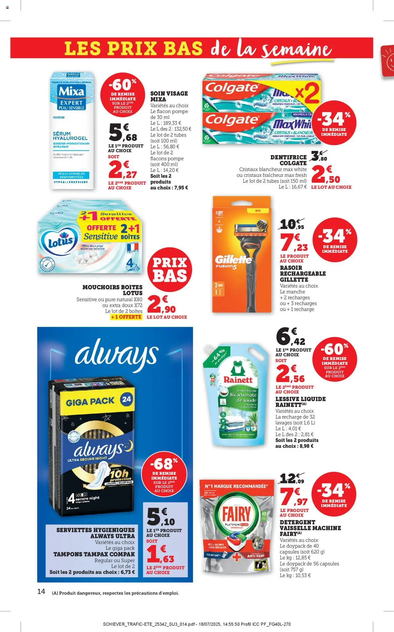  | Page: 14 | Produits: Serum, Tampons, Dentifrice, Mouchoirs
