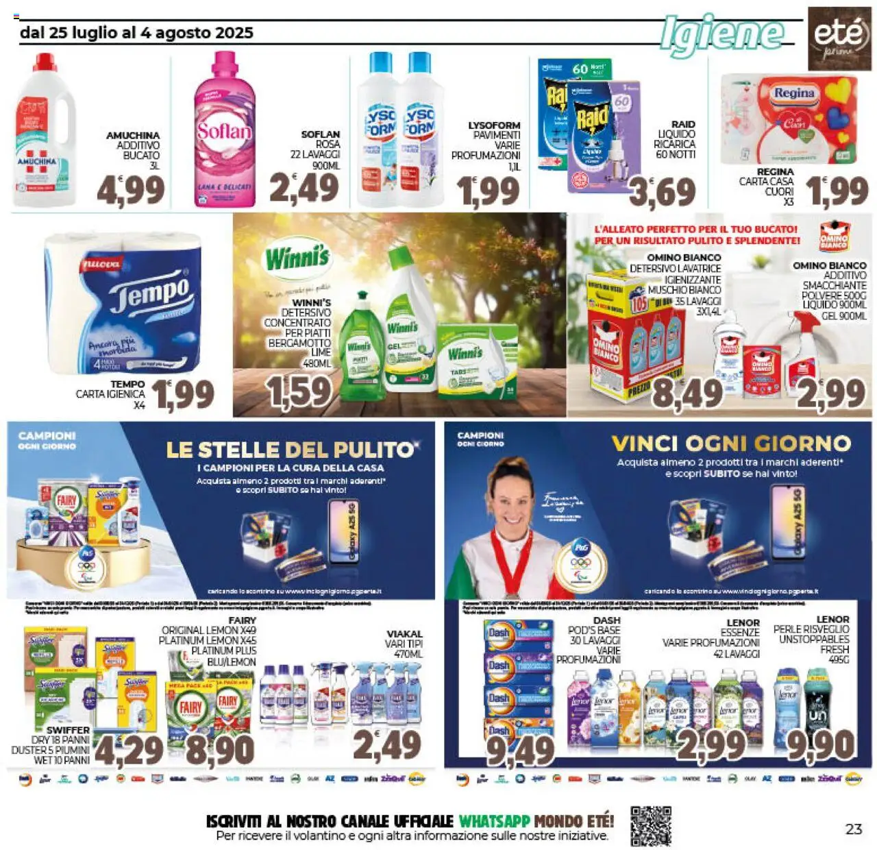 Volantino Eté del 25.07.2025 | Pagina: 23 | Prodotti: Carta igienica, Lime, Lavatrice