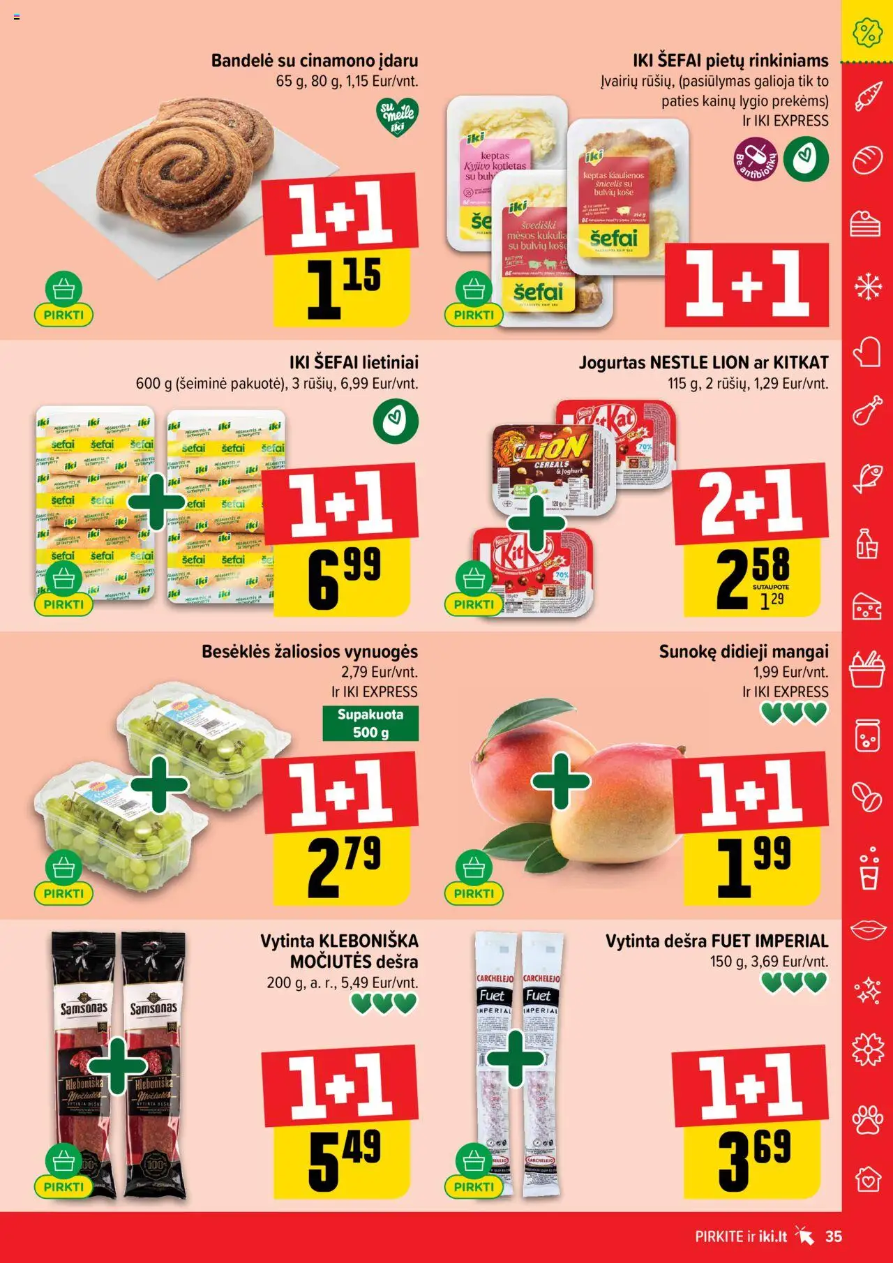 IKI akcijos nuo 08.09.2025 | Puslapis: 35 | Prekių: Košė, Kiaulienos, Jogurtas, Dešra