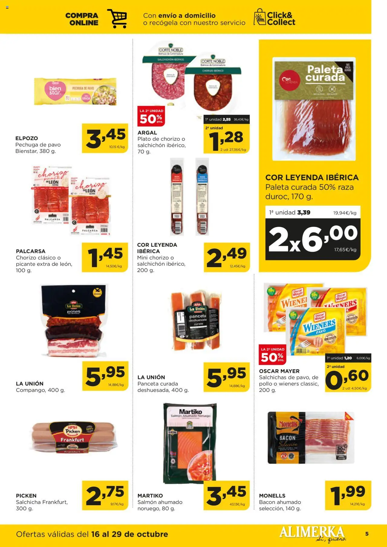 Alimerka folleto Asturias │ válido desde el 16.10.2025 | Página: 5 | Productos: Ηλεκτρικός φούρνος, Salmón ahumado