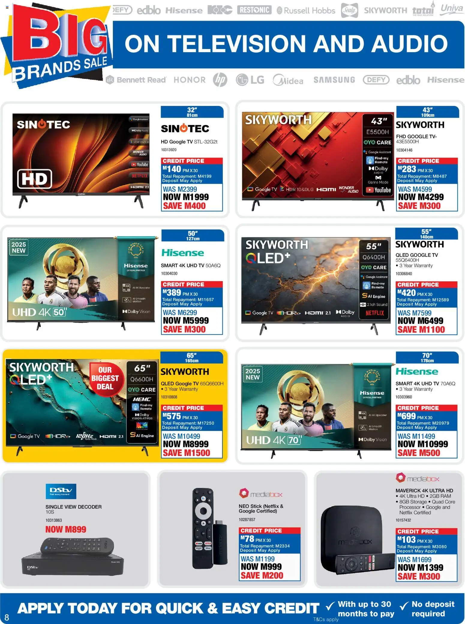 New OK Furniture catalogue – valid from 13.04.2026 | Page: 8 | Products: Audio, Decoder, TV, Remote