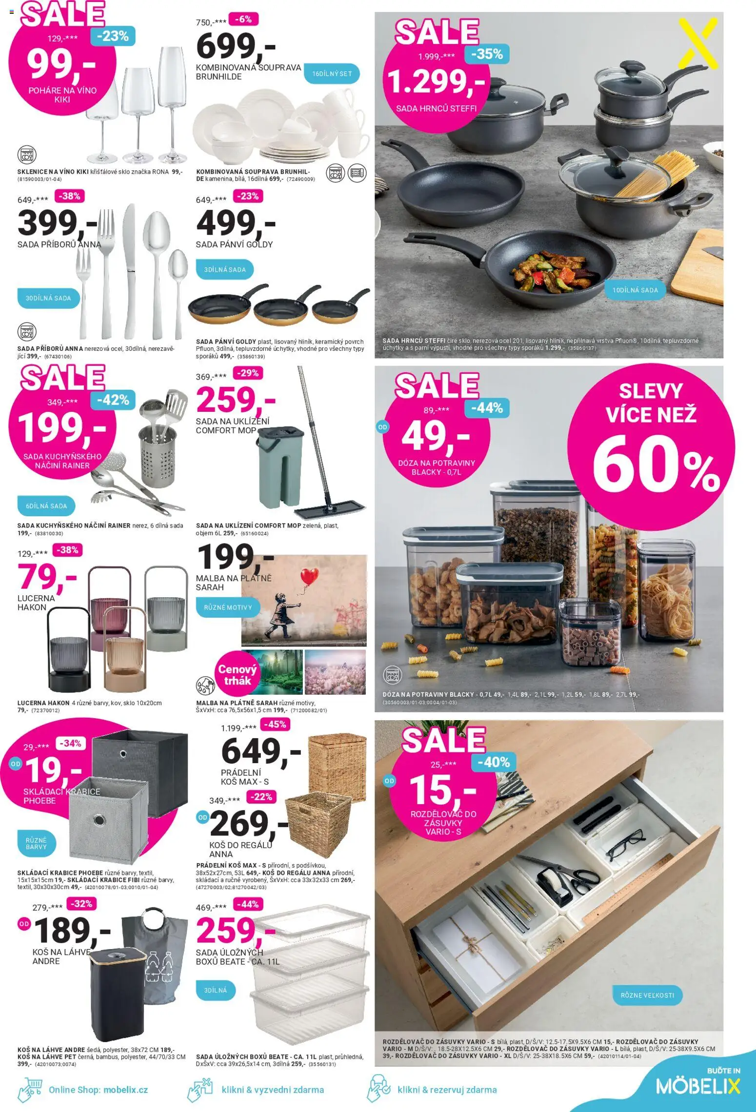 Möbelix leták od 29.12.2025 | Strana: 3 | Produkty: Krabice, Dóza na potraviny, Koš, Sklenice