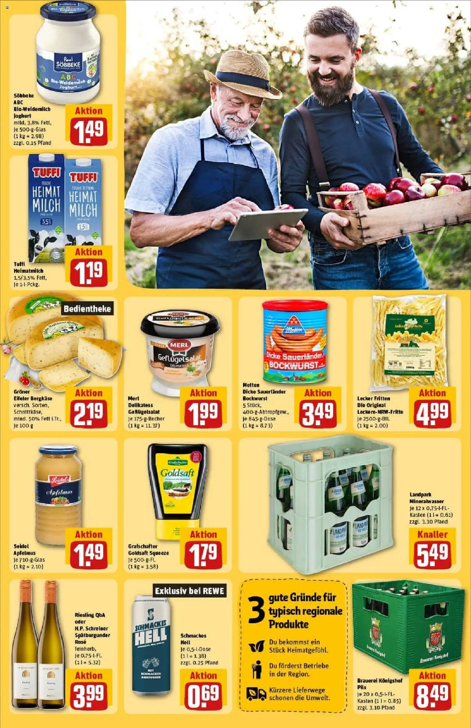 Rewe prospekt Simmerath	 – gültig ab 26.10.2025 | Seite: 27 | Produkte: Bockwurst, Dicke sauerlander bockwurst, Milch, Mineralwasser