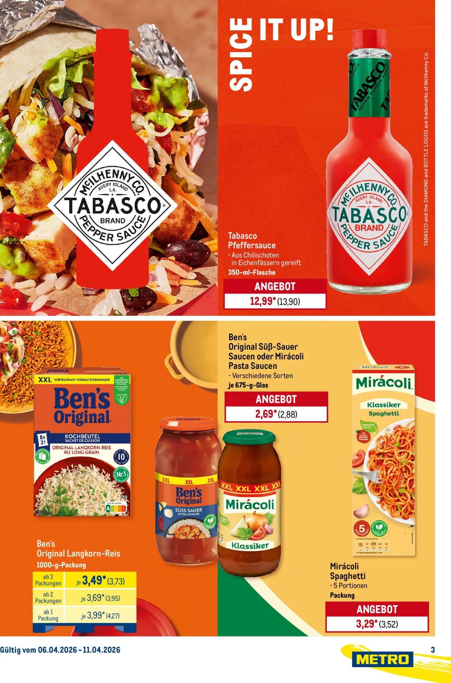 Metro Starke Marken – gültig ab 06.04.2026 | Seite: 3 | Produkte: Gemüse, Pasta