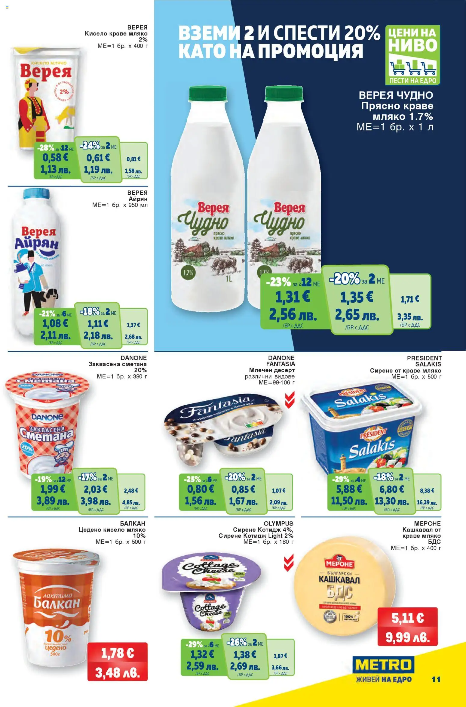 {H1} | Страница: 11 | Продукти: Кисело мляко, Сирене, Млечен десерт, Айрян