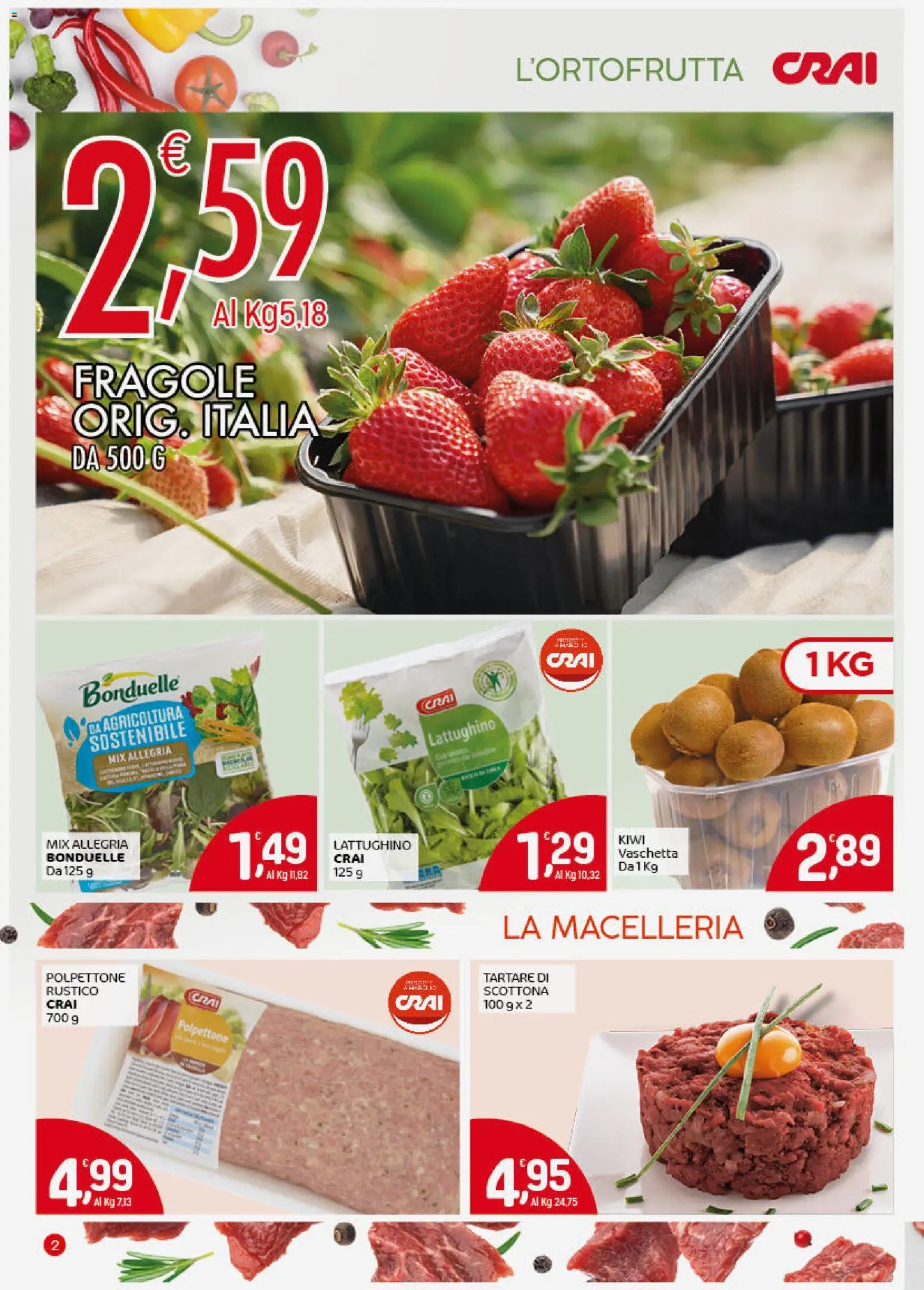 Volantino CRAI del 19.02.2026 | Pagina: 2 | Prodotti: Fragole, Kiwi