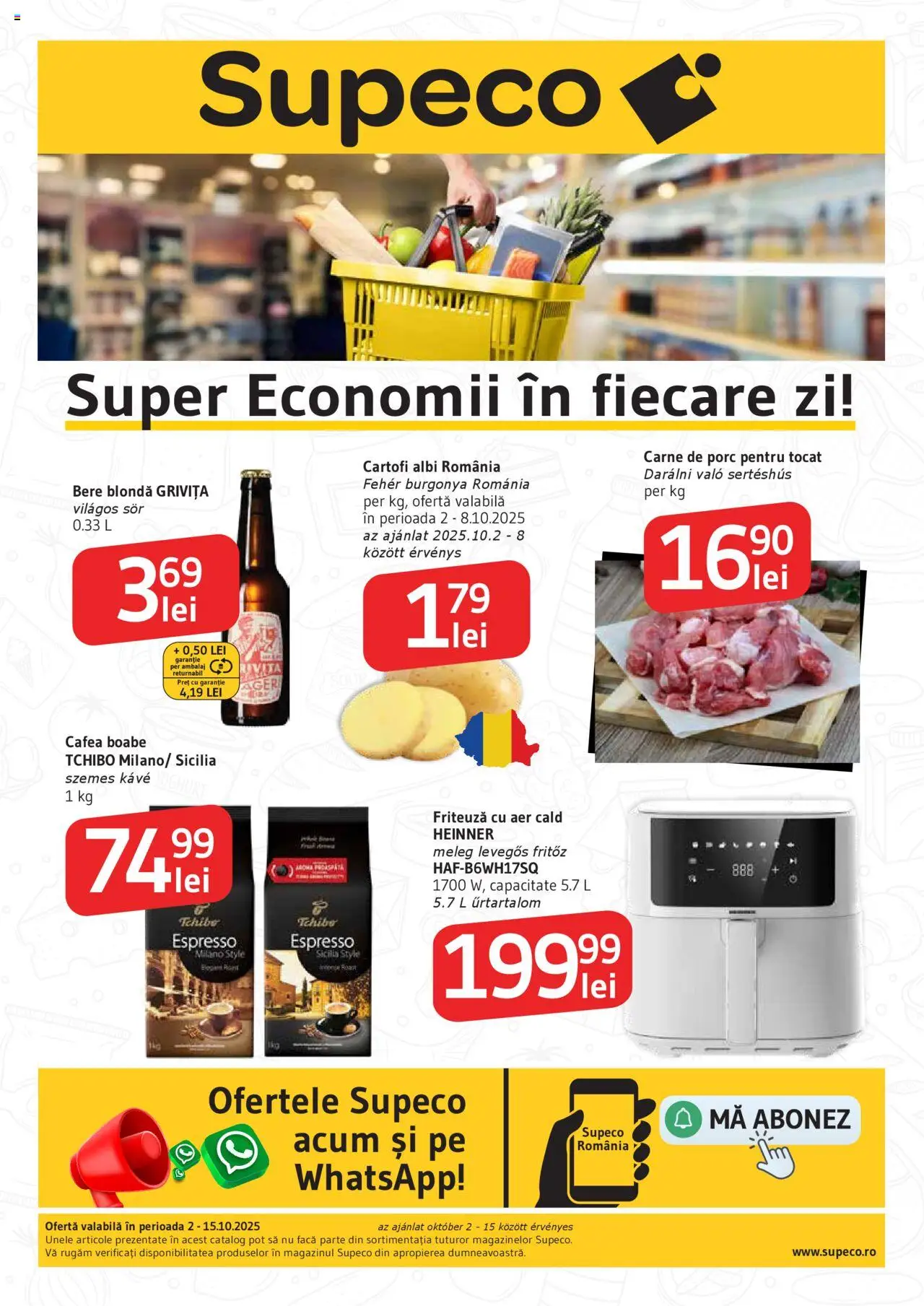 Noul catalog Supeco – valabil de la 02.10.2025 | Pagină: 1 | Produse: Ginseng, Friteuză, Bere, Cartofi