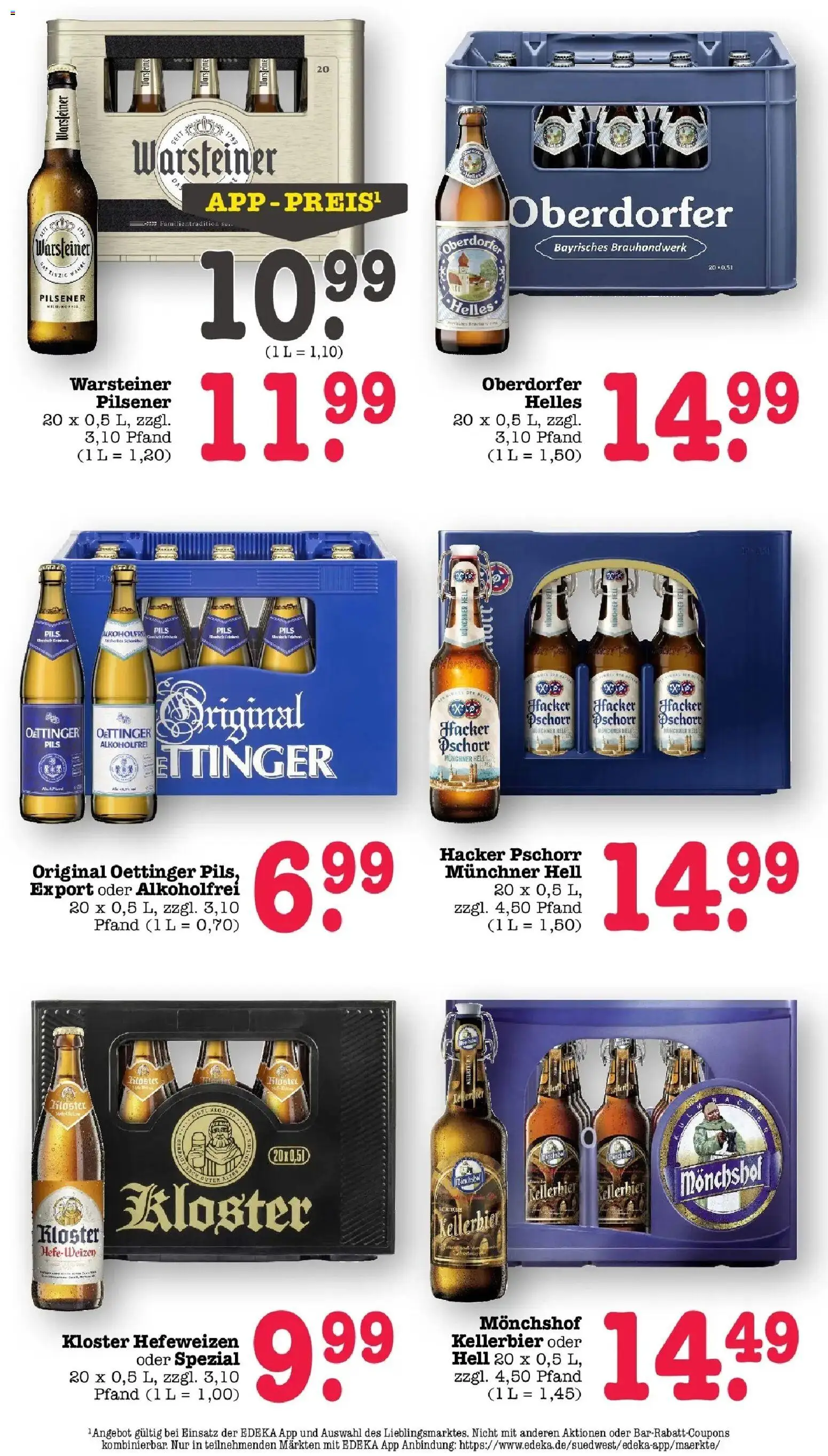 E center Prospekt Kuppenheim-Oberndorf	 – gültig ab 16.03.2026 | Seite: 61 | Produkte: Monchshof, Pils, Oettinger, Warsteiner