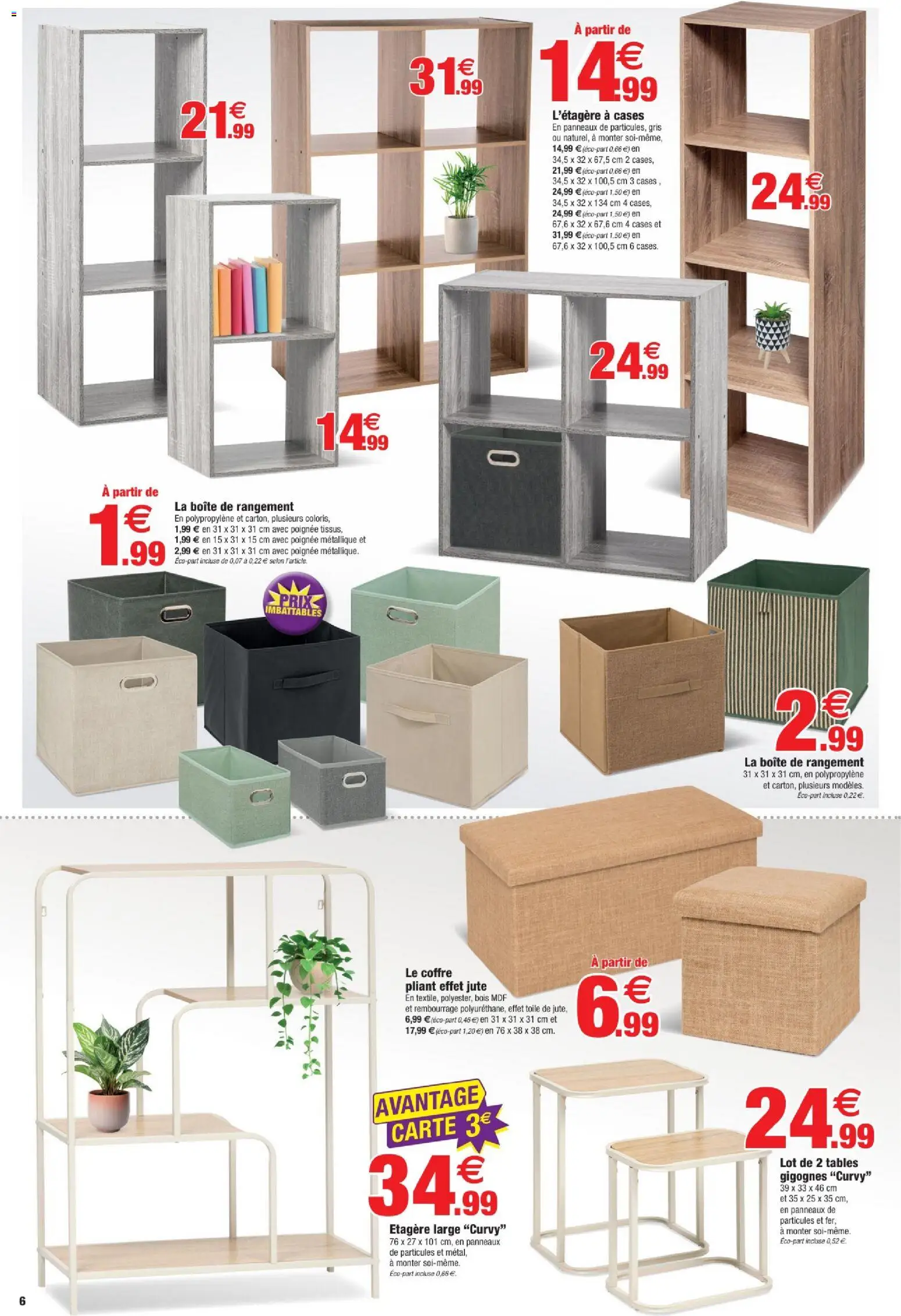 {H1} | Page: 6 | Produits: Étagère, Boîte de rangement