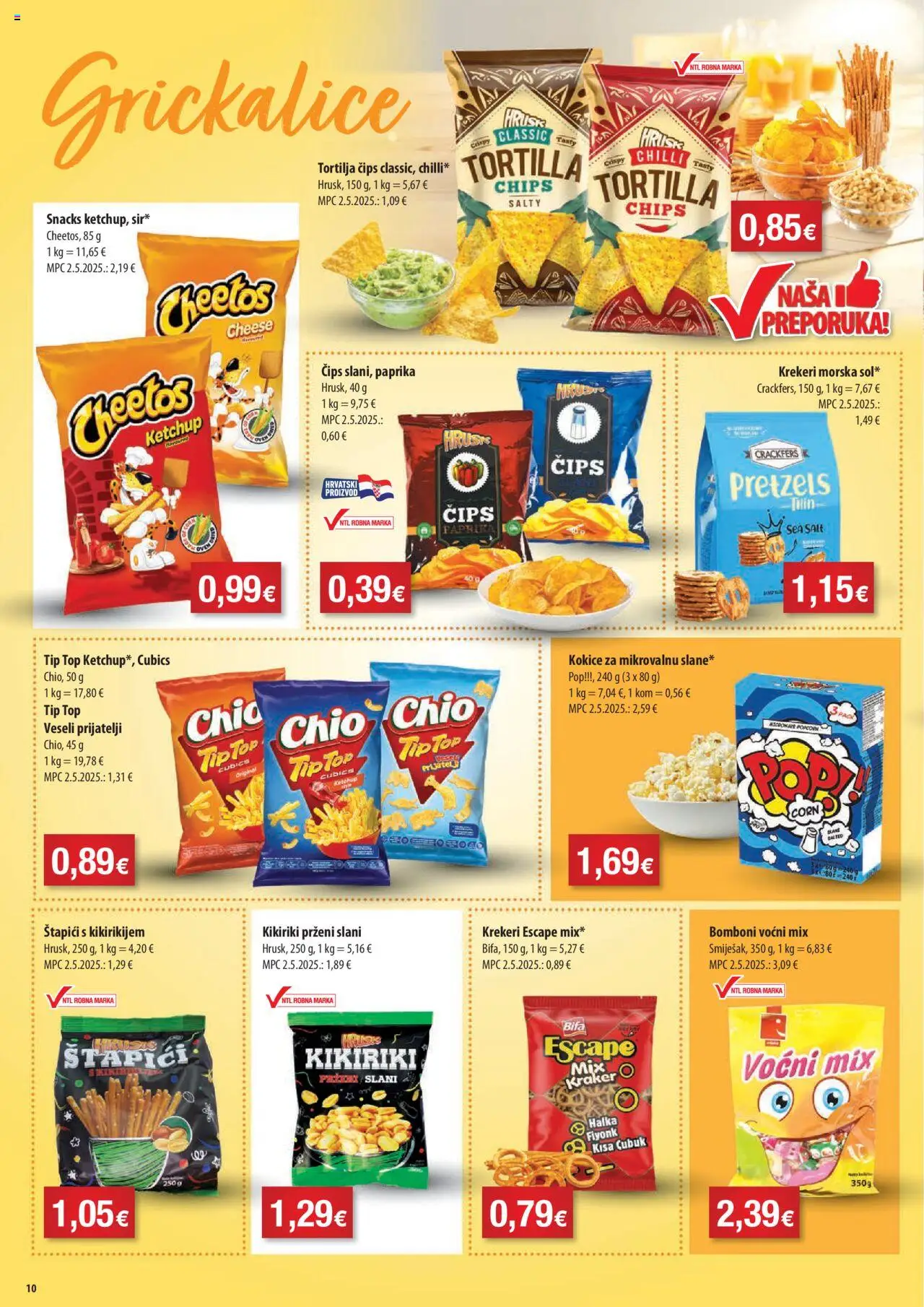 NTL katalog | vrijedi od 15.10.2025 | Stranica: 10 | Proizvodi: Čips, Kokice, Kikiriki, Krekeri