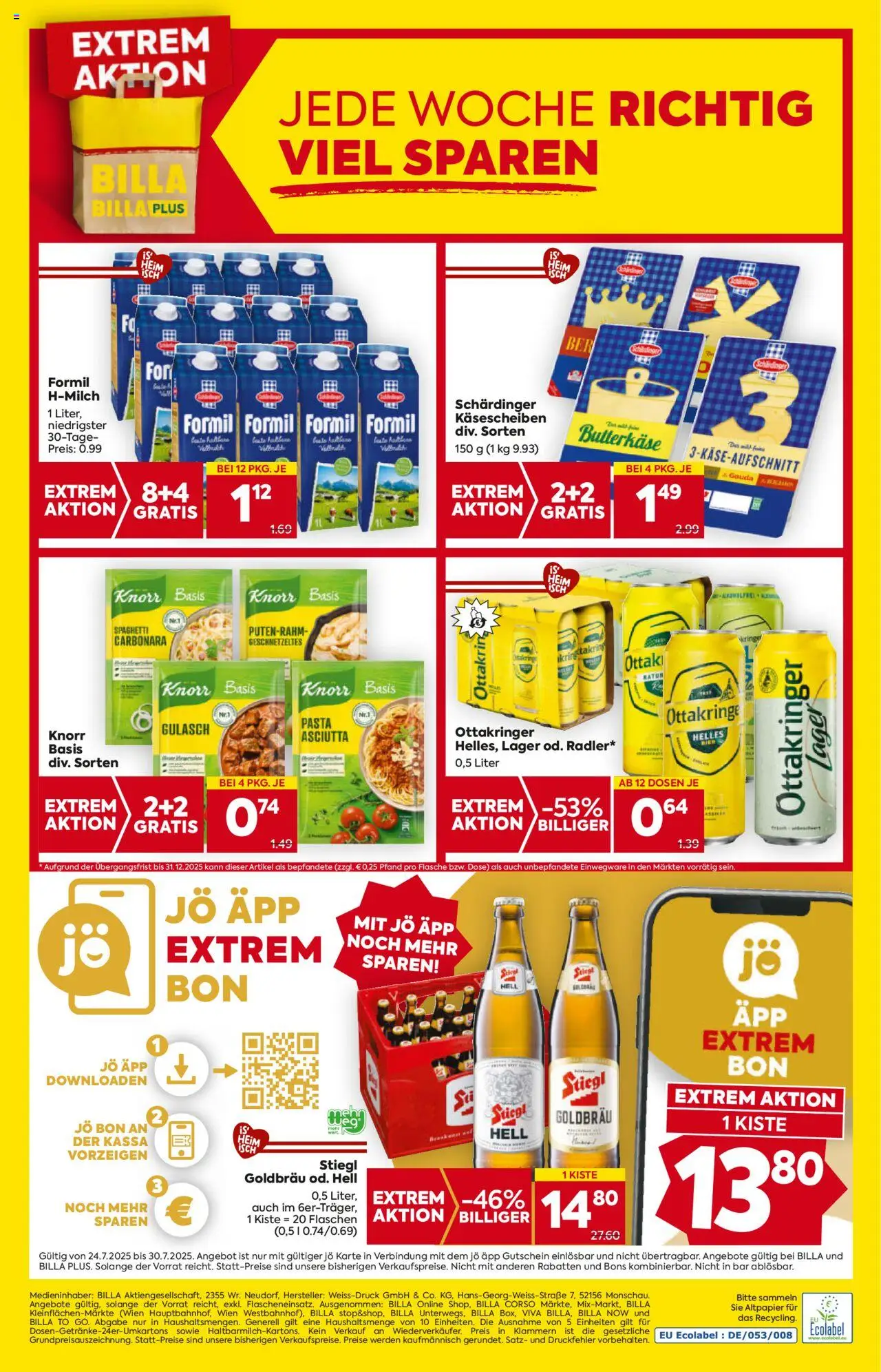 Billa AT akciós ujság - amely érvényes a következő dátumtól: 24.07.2025 | Oldal: 16 | Termékek: Gouda
