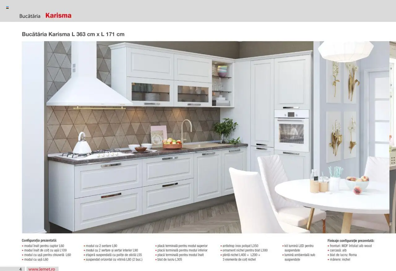 Lem’s catalog - Bucătăria Karisma – valabil de la 17.11.2023 | Pagină: 4 | Produse: Chiuvetă, Vitrină, Etajeră, Ușă