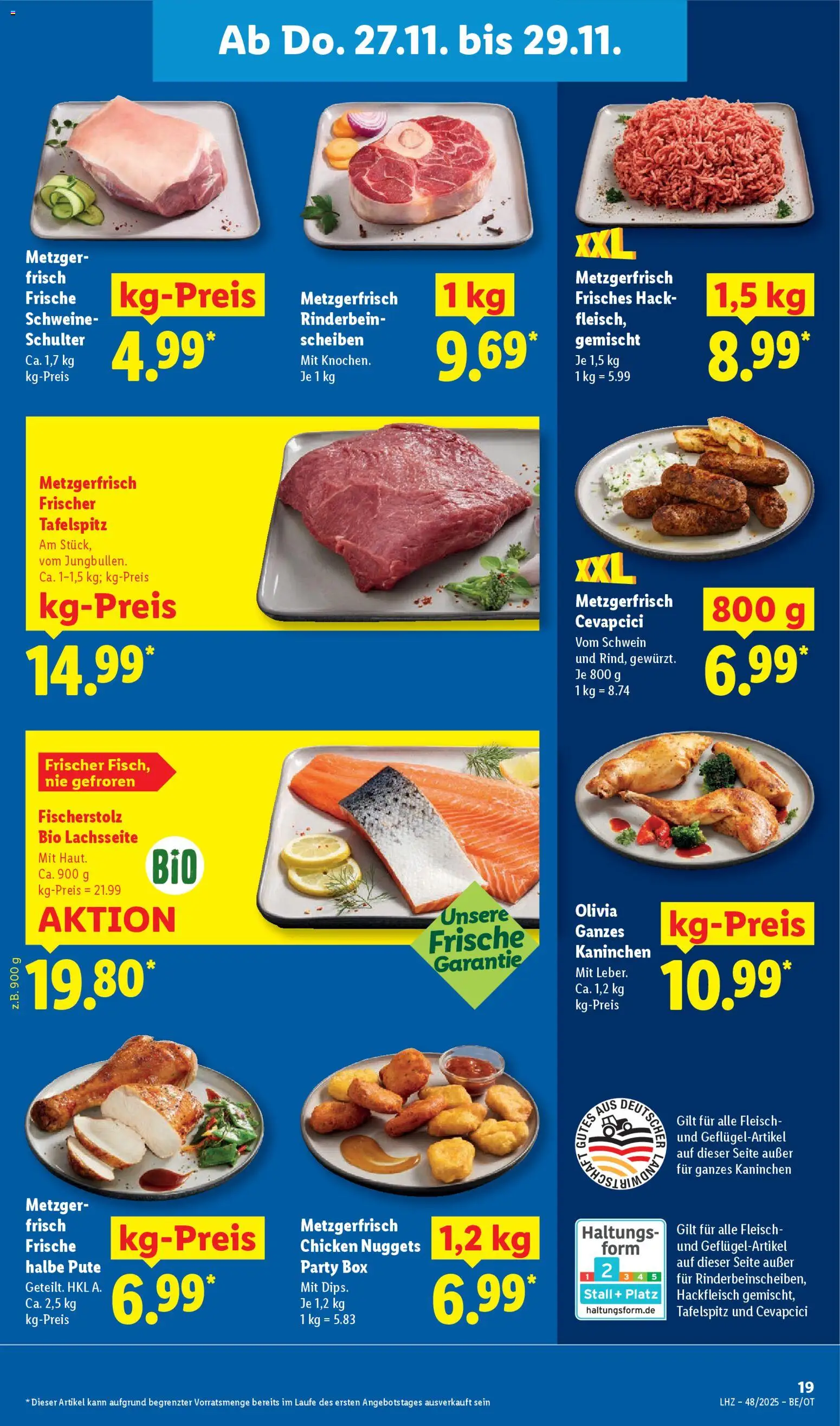 Lidl Prospekt Zossen – gültig ab 24.11.2025 | Seite: 25 | Produkte: Tafelspitz, Box, Cevapcici, Fleisch