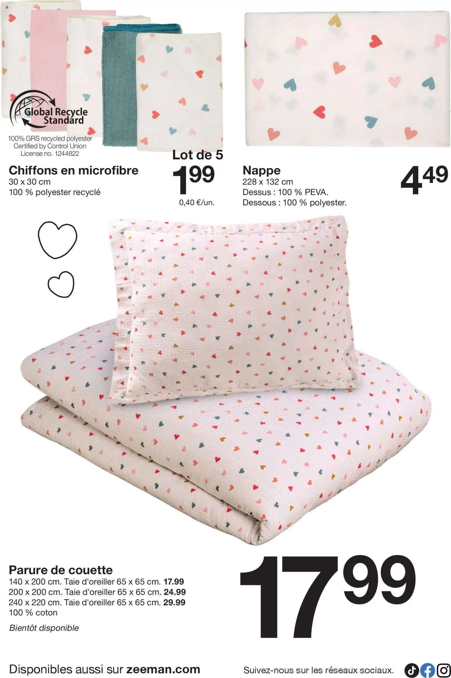 {H1} | Page: 8 | Produits: Taie d'oreiller, Coton, Nappe, Couette