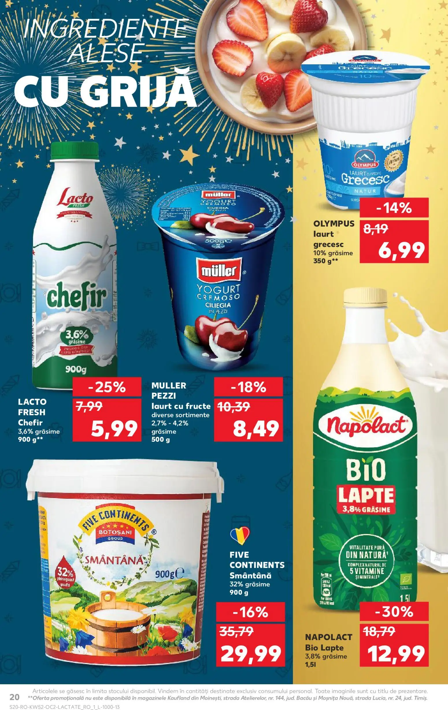 Noul catalog Kaufland – valabil de la 24.12.2025 | Pagină: 20 | Produse: Lapte, Iaurt, Smântână, Fructe