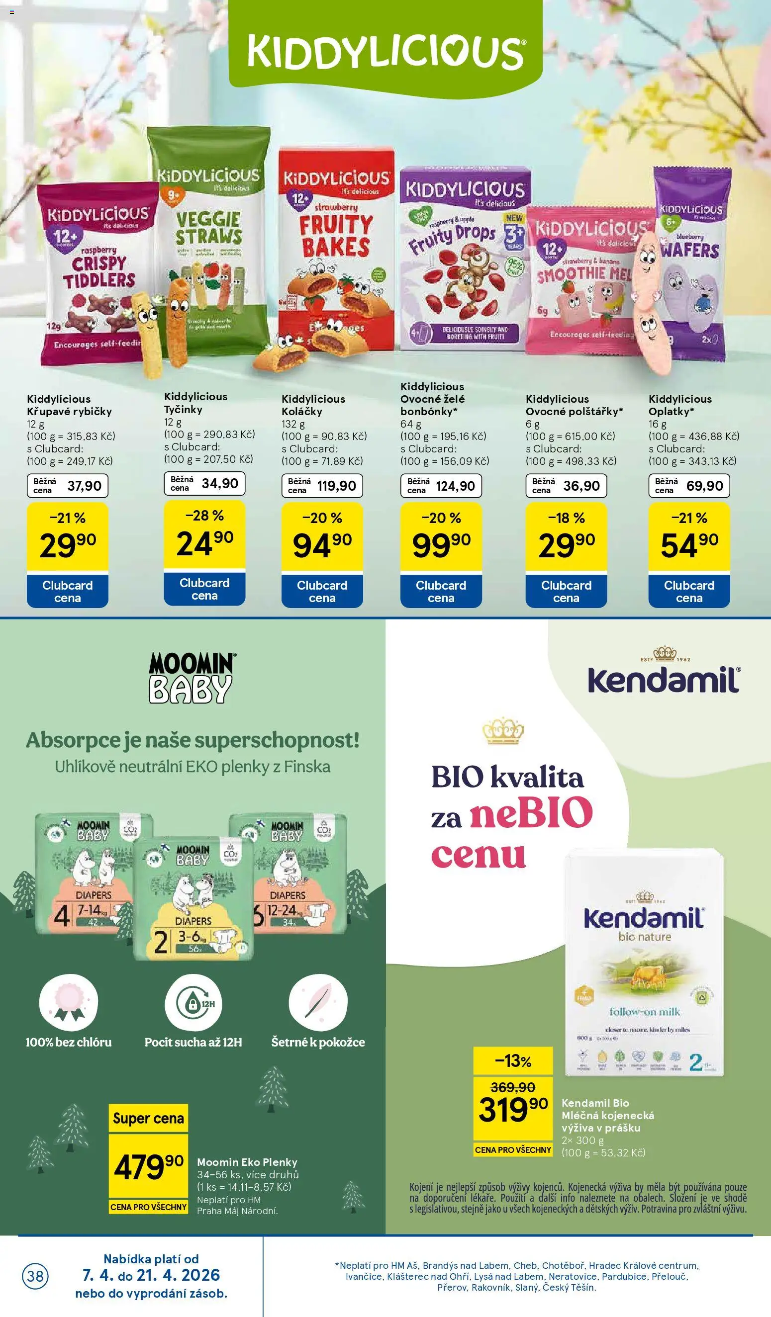 Tesco leták - Hypermarket od 07.04.2026 | Strana: 38 | Produkty: Veggie, Kiddylicious, Kendamil, Plenky