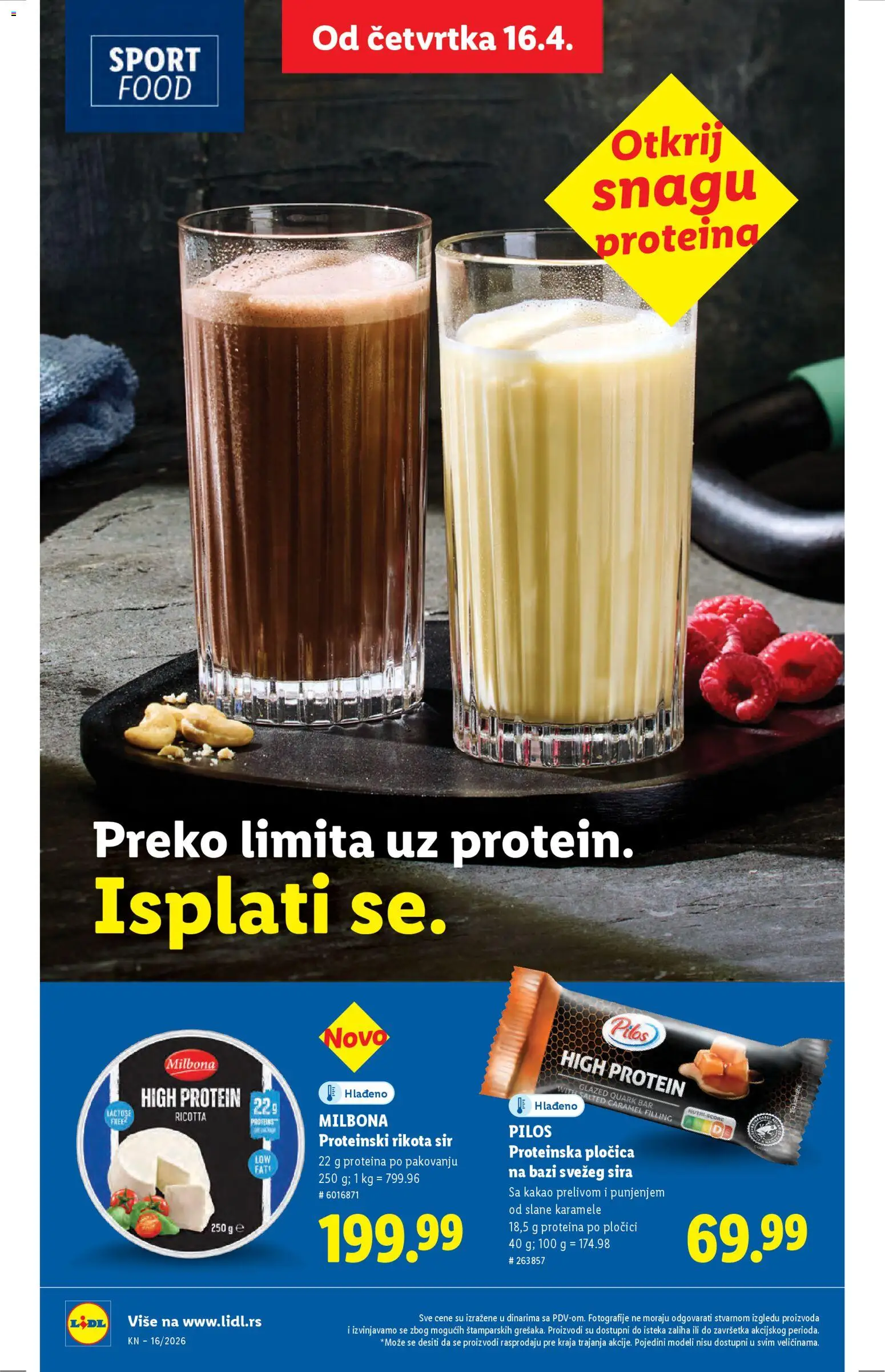 Lidl katalog - važi od 16.04.2026 | Strana: 50 | Proizvode: Protein, Protein bar, Sir