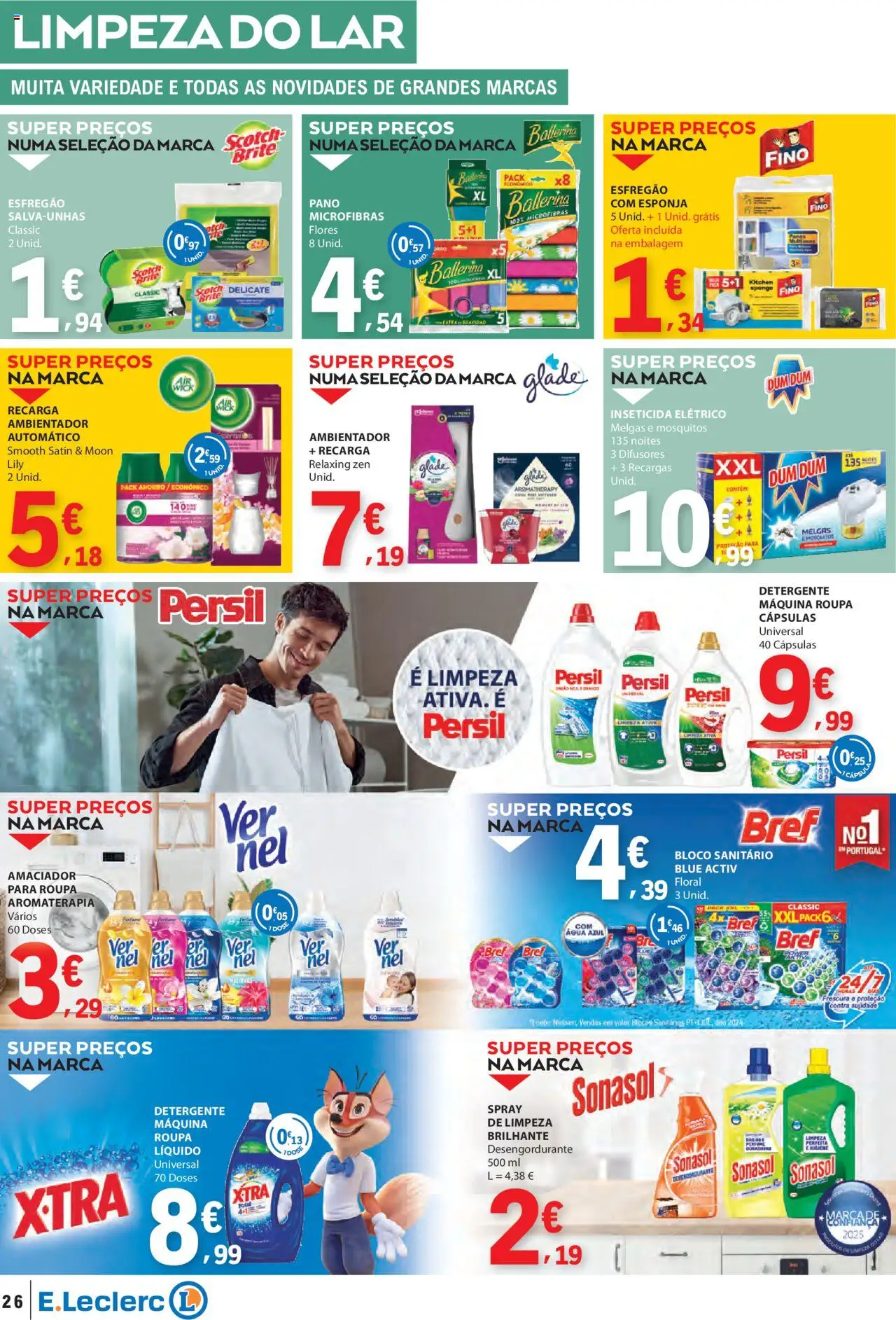 E.Leclerc folheto │ válido de 16.10.2025 | Página: 26 | Produtos: Agua, Esfregão, Flores, Esponja