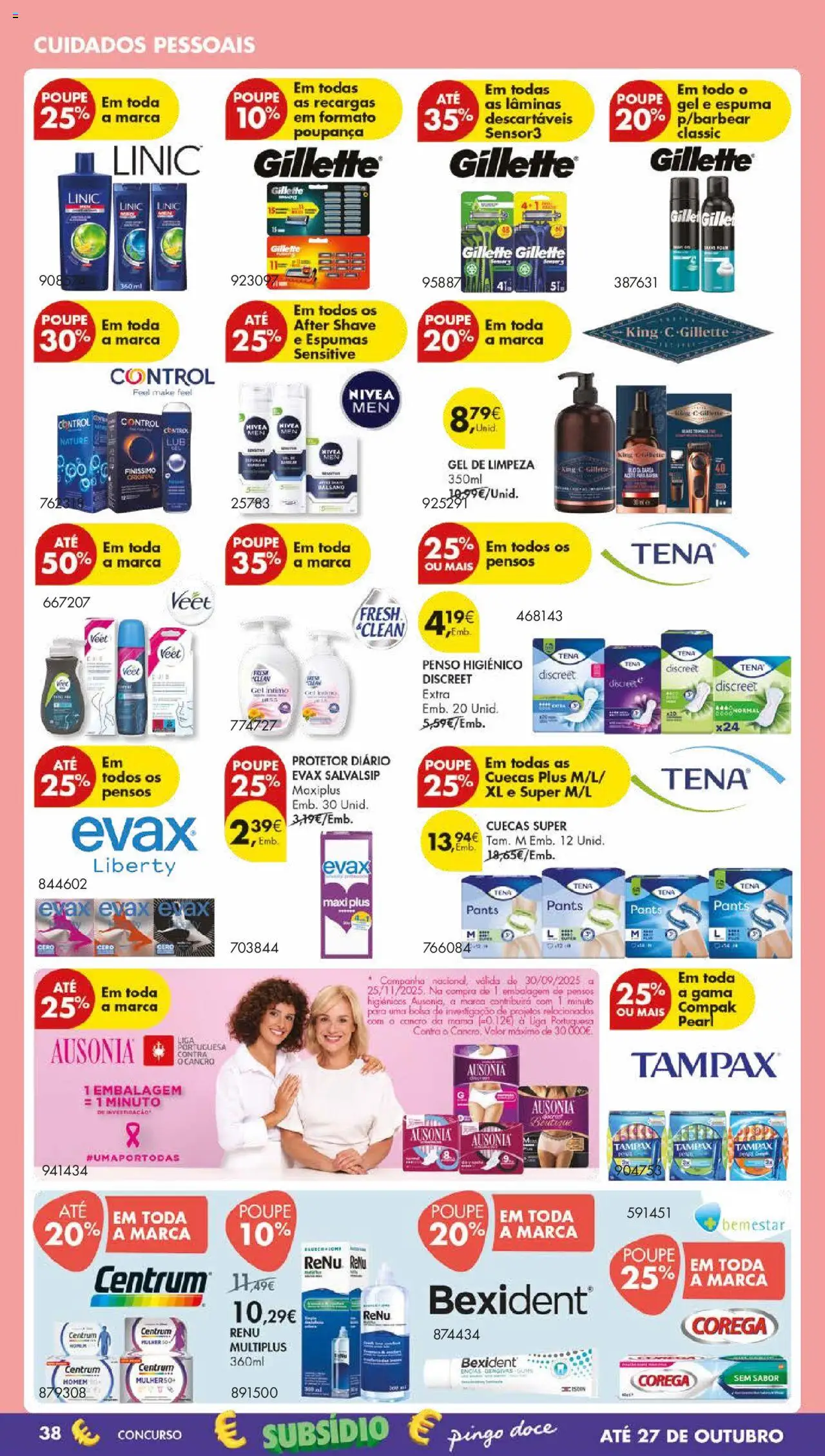 Pingo Doce folheto │ válido de 21.10.2025 | Página: 50 | Produtos: Bolsa, Aftershave, Cuecas, Gel de limpeza