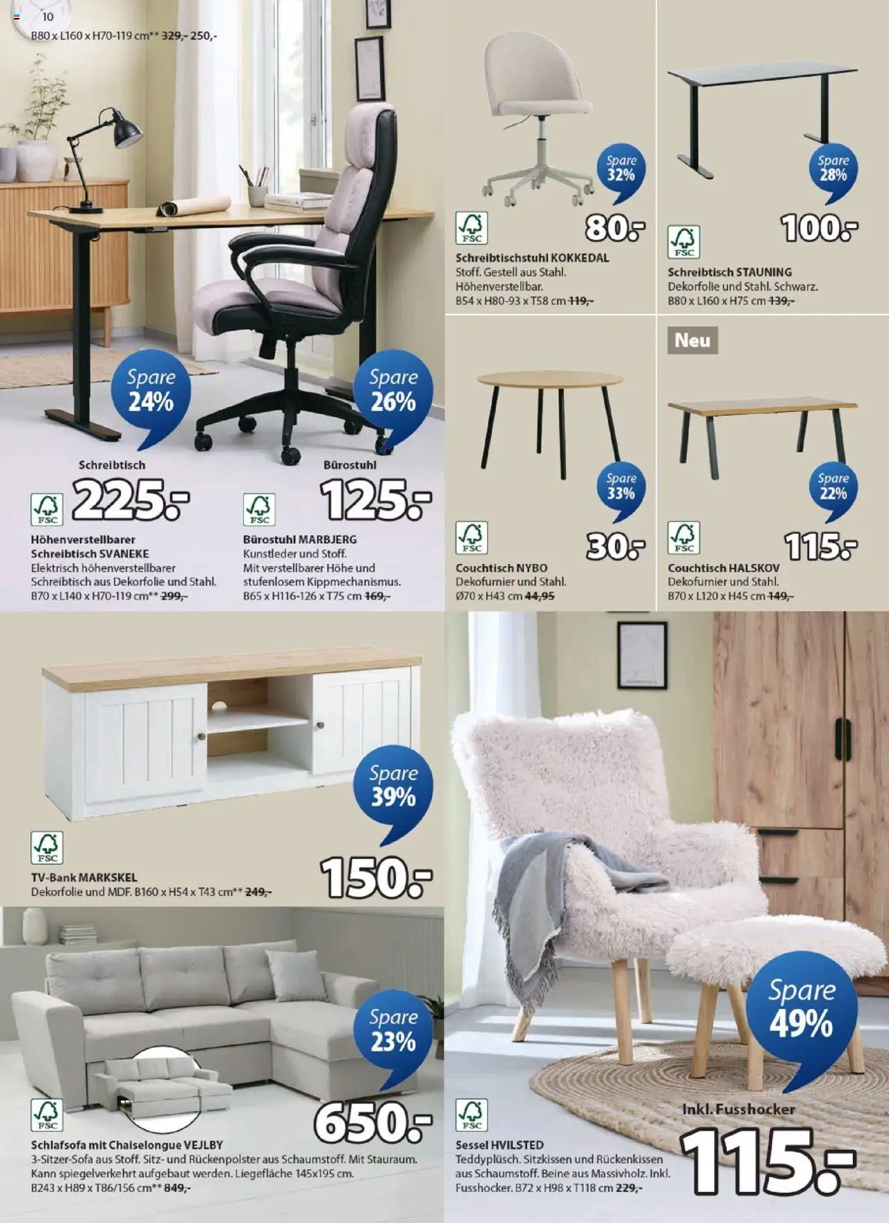 JYSK Aktionen – gültig ab 09.09.2025 | Seite: 10 | Produkte: Sessel, Couchtisch, Schlafsofa