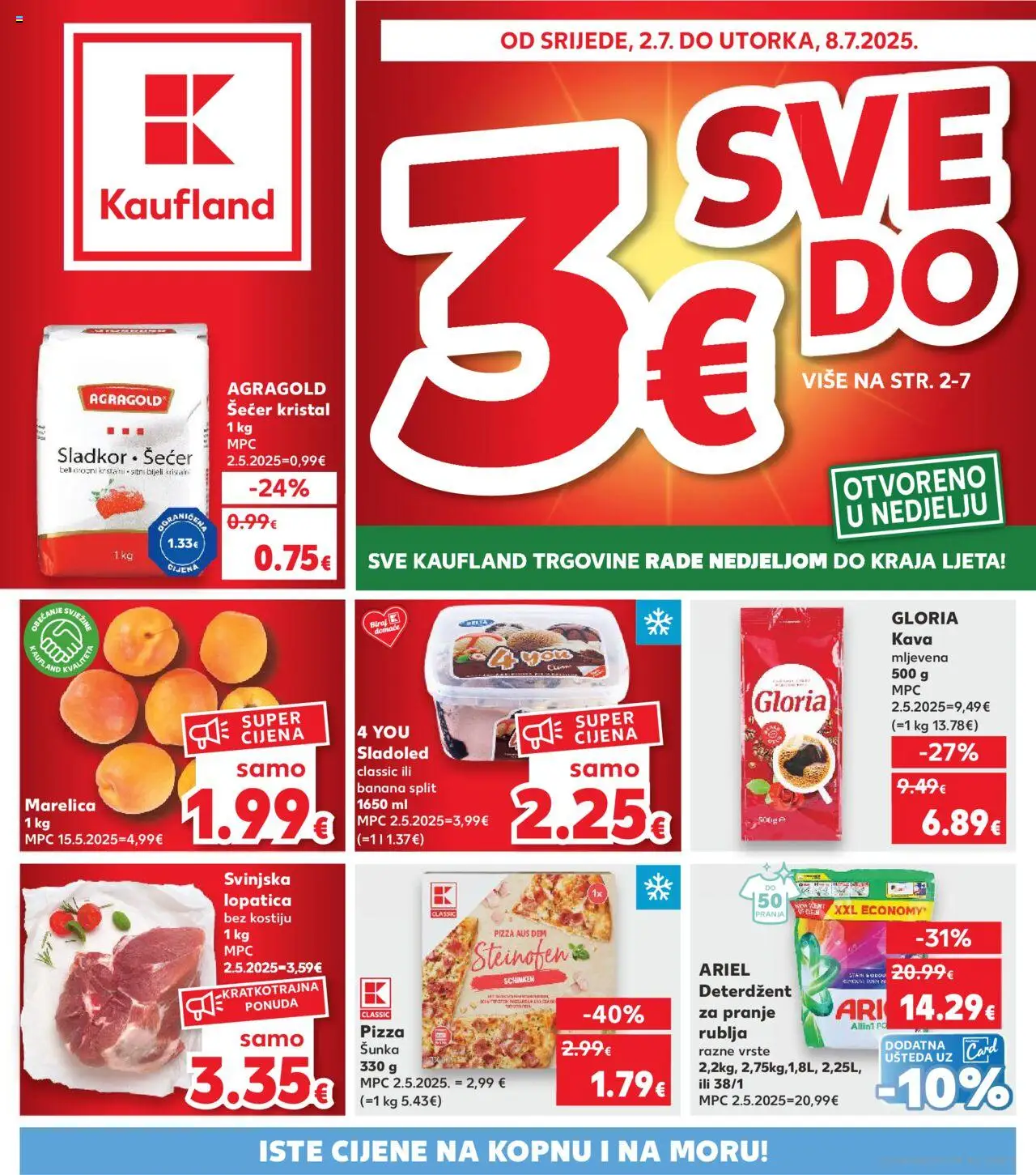 Kaufland HR akciós ujság - amely érvényes a következő dátumtól: 02.07.2025 | Oldal: 1 | Termékek: Ariel, Pizza