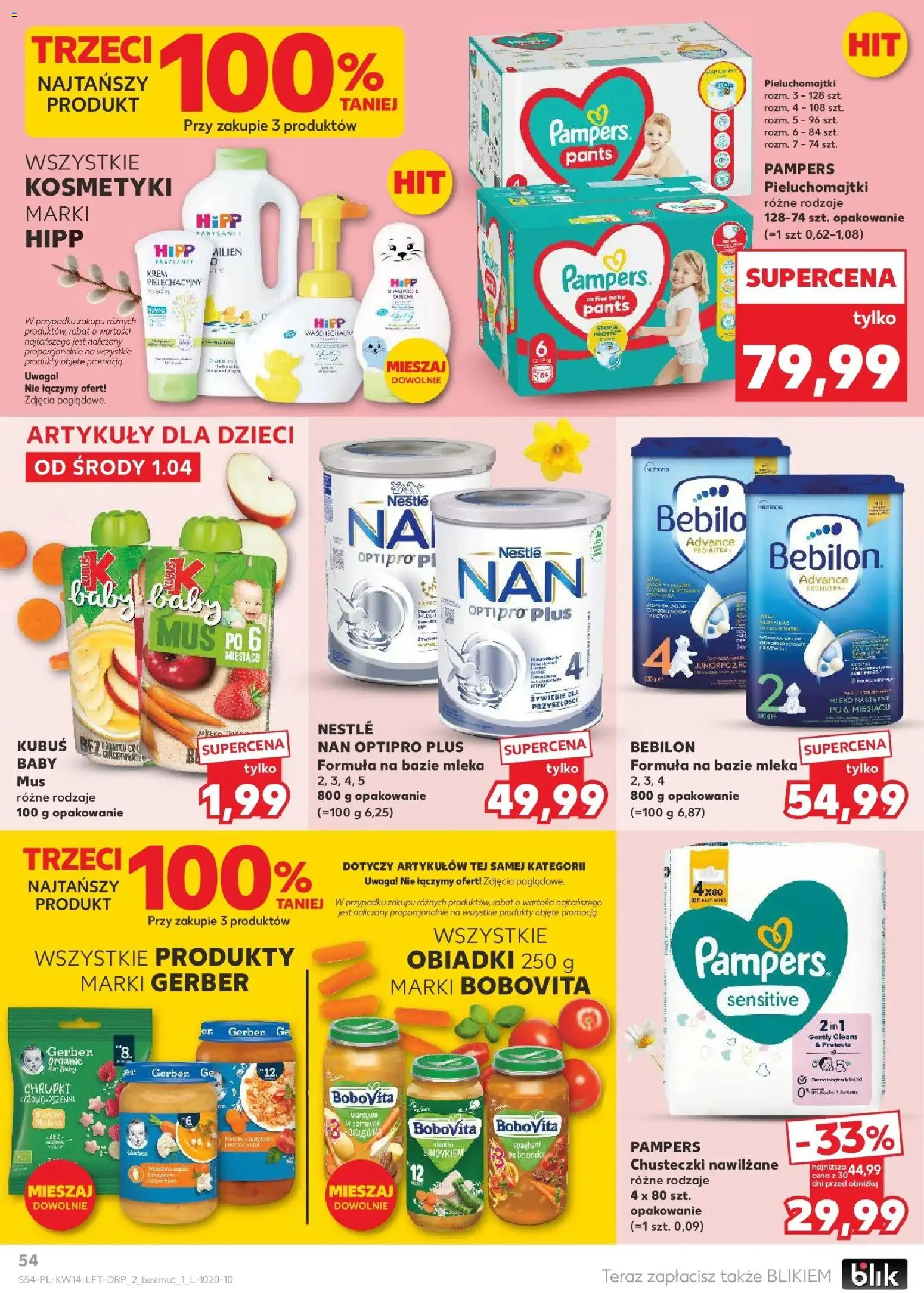 Kaufland gazetka od 01.04.2026 | Strona: 54 | Produkty: Chrupki, Pampers, Pieluchomajtki, Mleko
