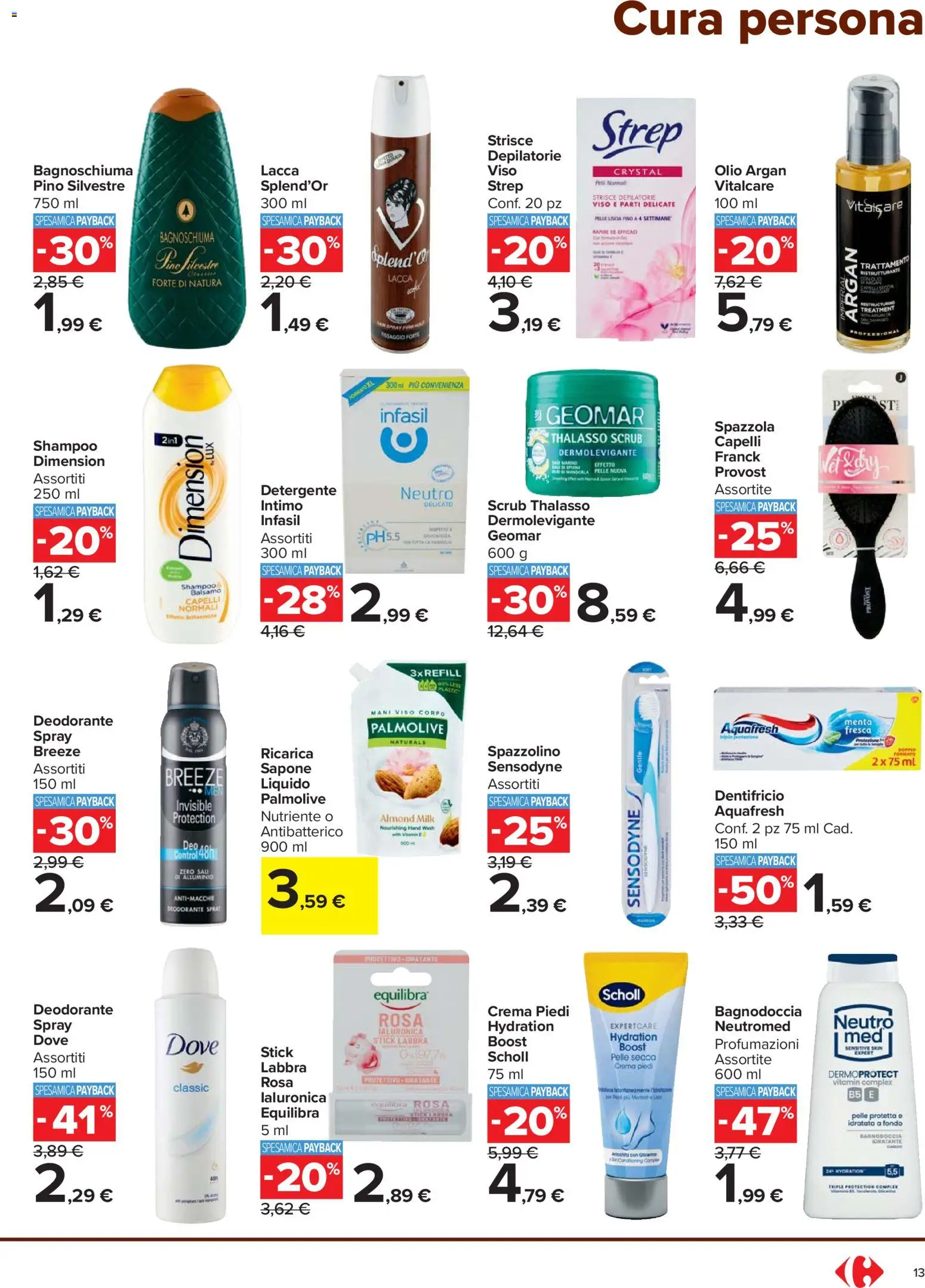 Volantino Carrefour del 27.12.2025 | Pagina: 13 | Prodotti: Crema, Sapone, Scrub, Intimo