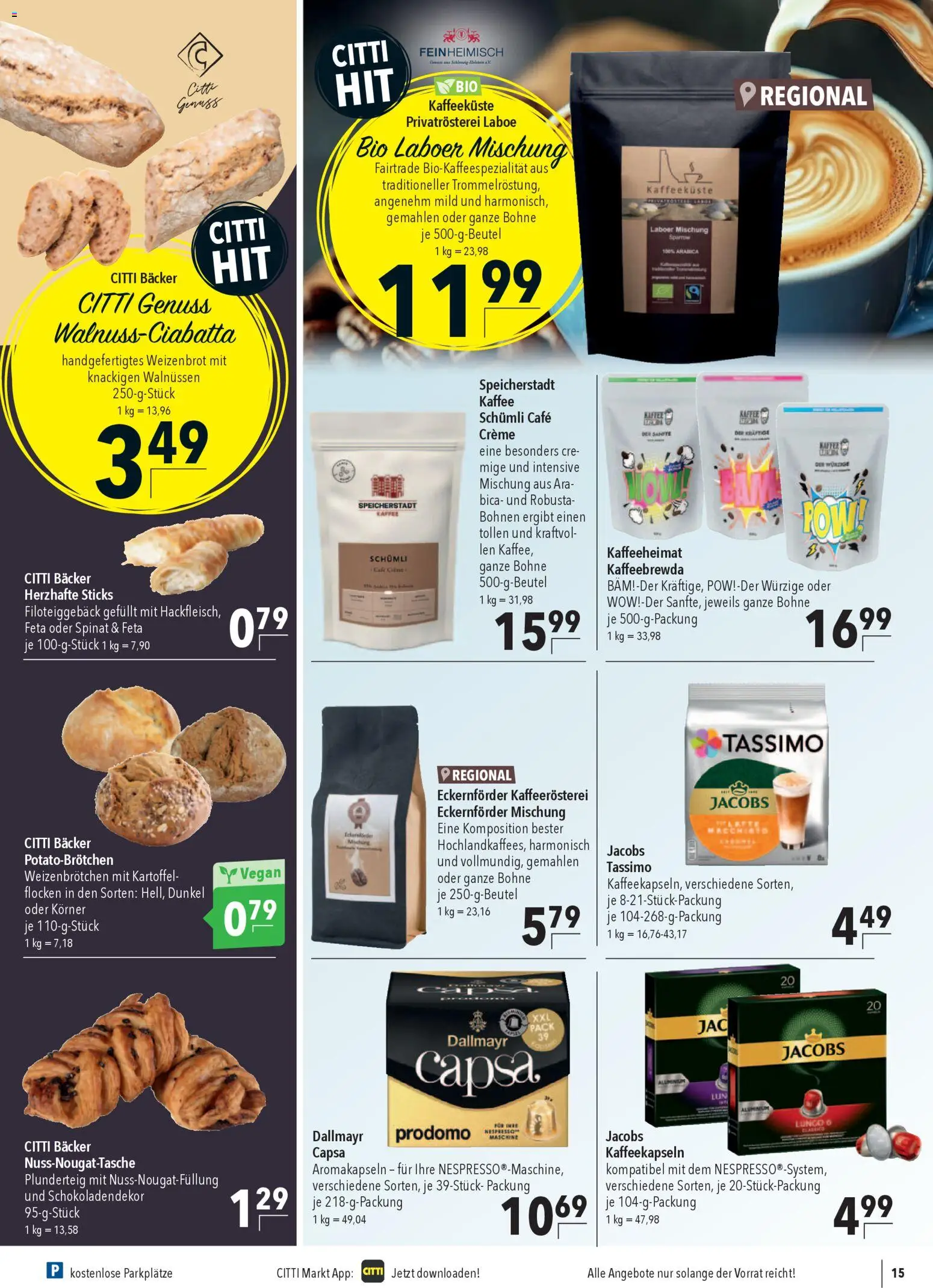 CITTI Markt Prospekt 	 – gültig ab 25.02.2026 | Seite: 15 | Produkte: Feta, Kaffee, Dallmayr, Dallmayr prodomo