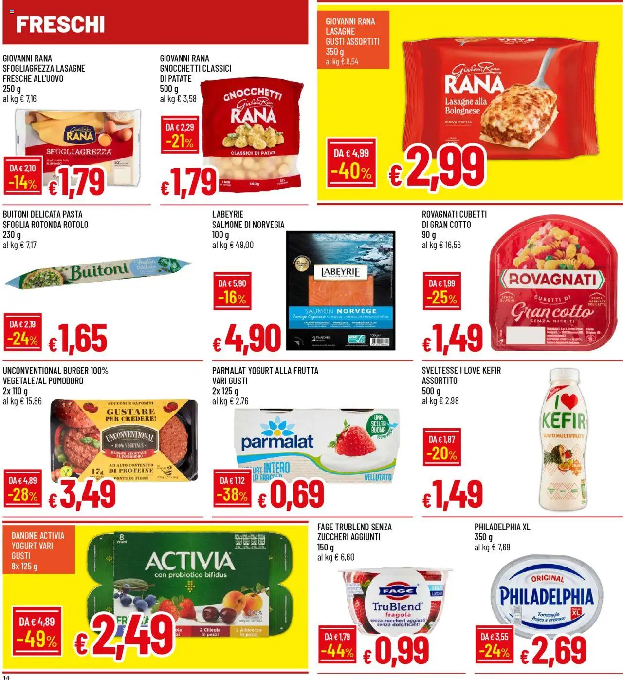 Volantino Galassia del 09.10.2025 | Pagina: 14 | Prodotti: Yogurt, Salmone, Frutta, Gnocchetti