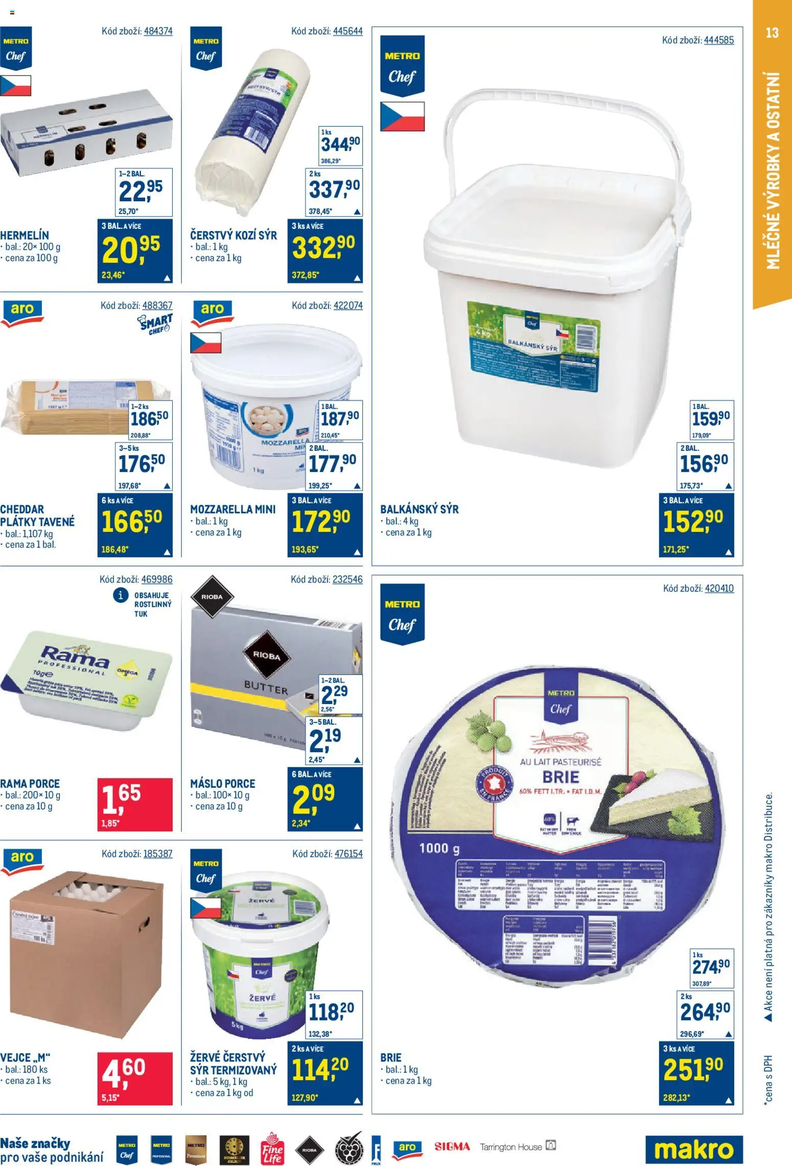 Makro leták - Gastronomie od 25.02.2026 | Strana: 13 | Produkty: Máslo, Hermelín, Brie, Kozí sýr