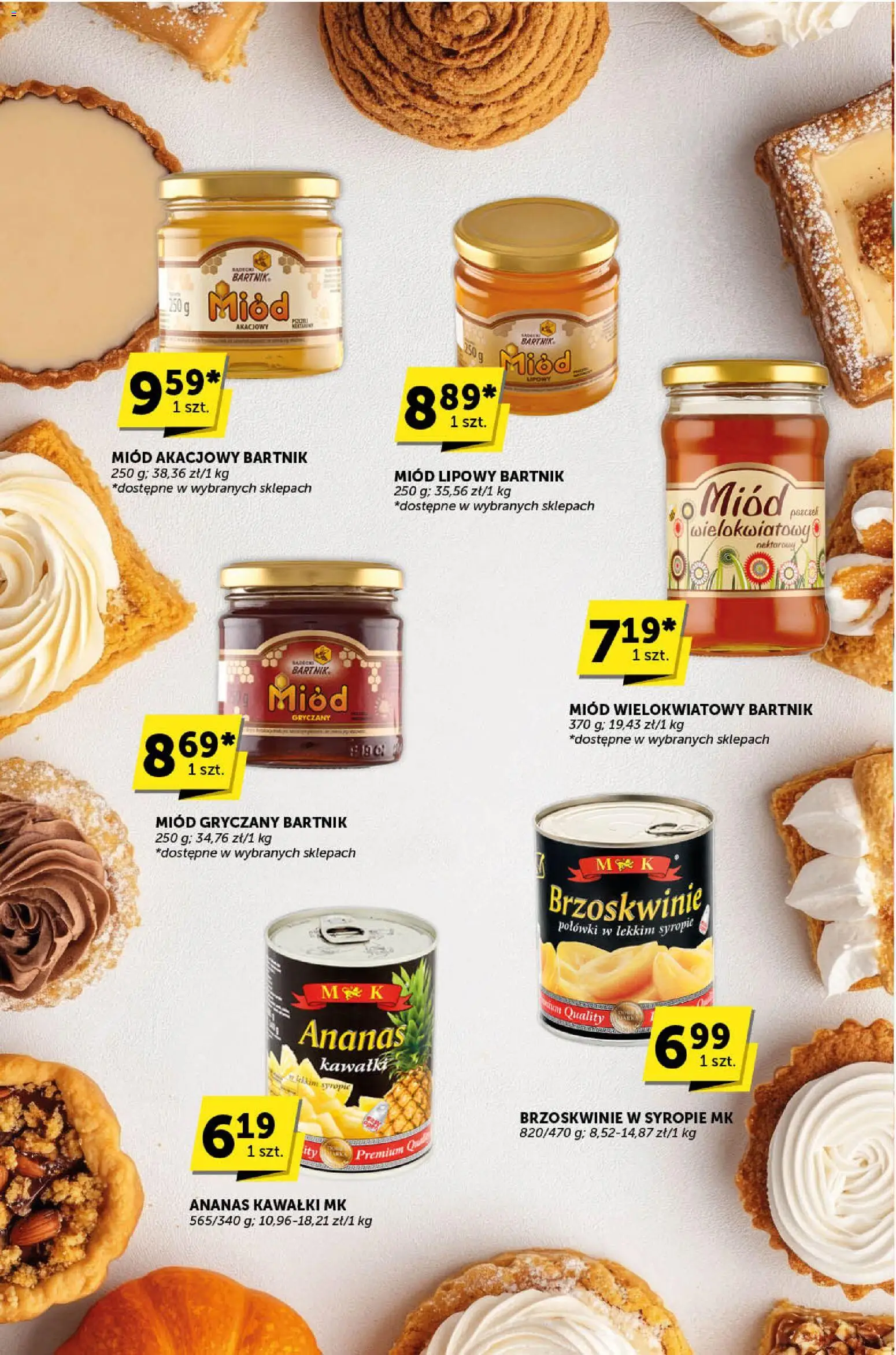 ABC Gazetka - Katalog od 19.02.2026 | Strona: 16 | Produkty: Miód, Brzoskwinie w syropie, Ananas, Brzoskwinie