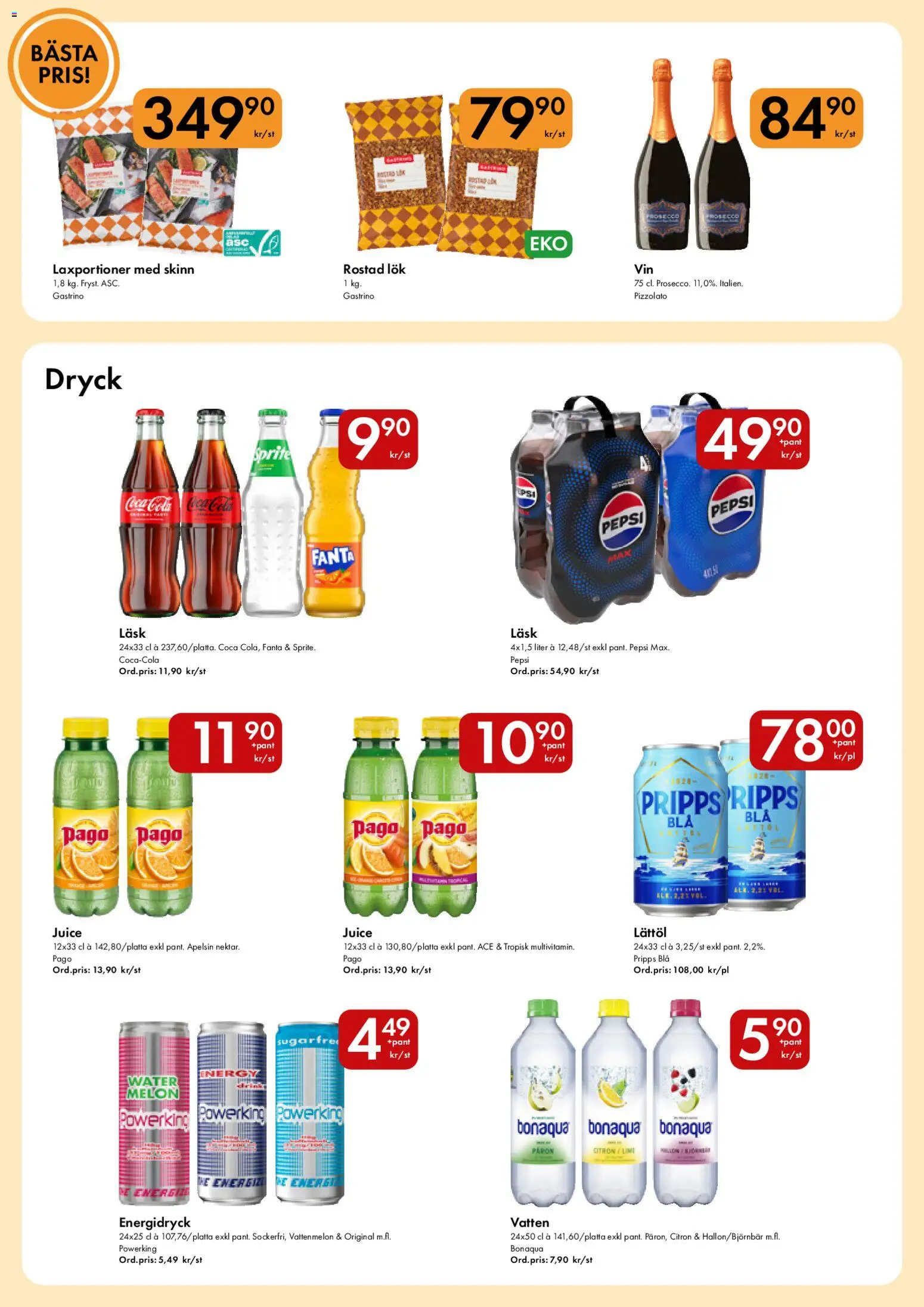 Snabbgross reklamblad aktuell från 18.02.2026 | Sida: 12 | Produkter: Rostad lök, Coca cola, Energidryck, Citron