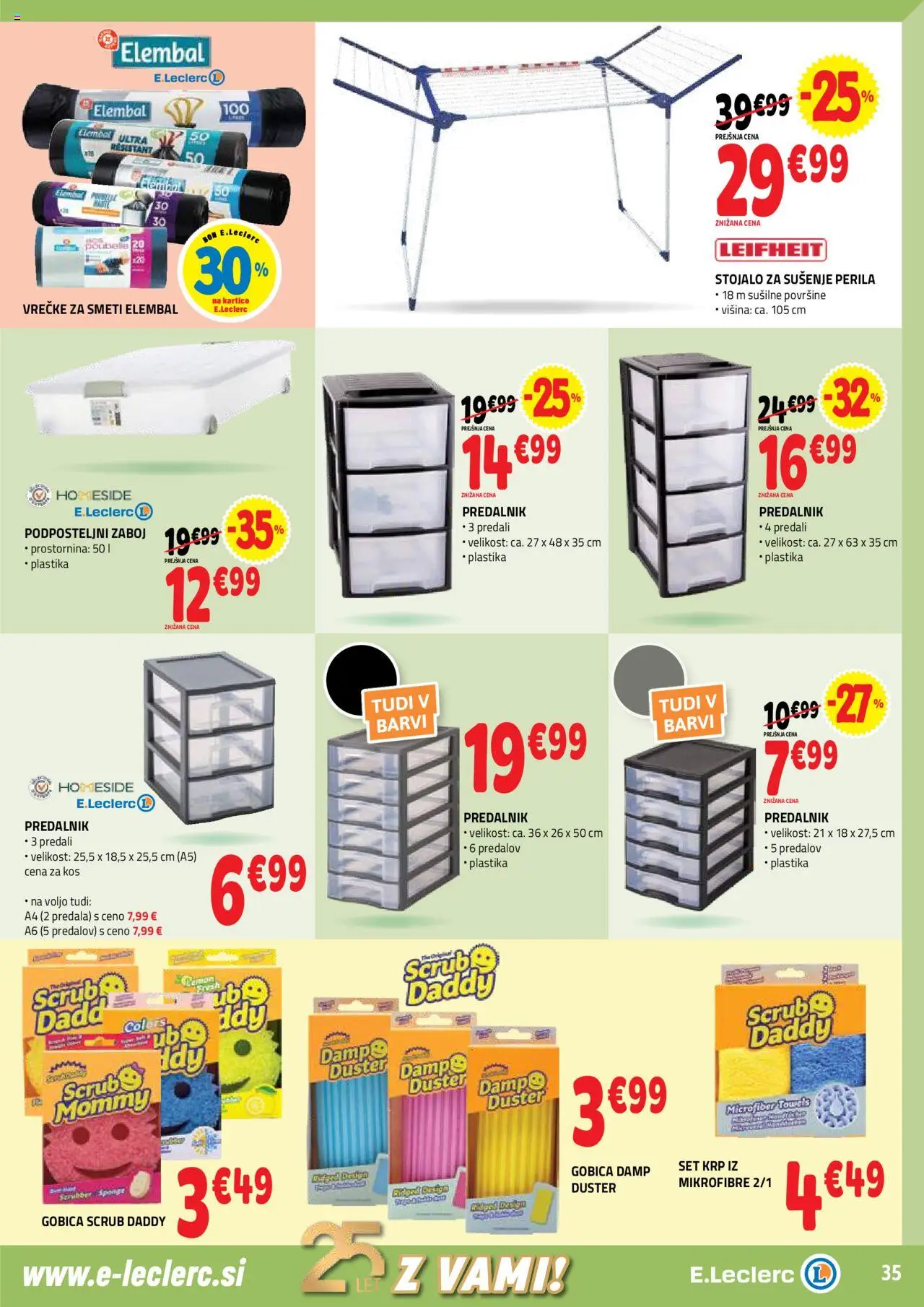 Novi E.leclerc katalog ponudbe – veljaven od 17.09.2025 | Stran: 35 | Izdelki: Predalnik, Kos, Gobica, Zaboj
