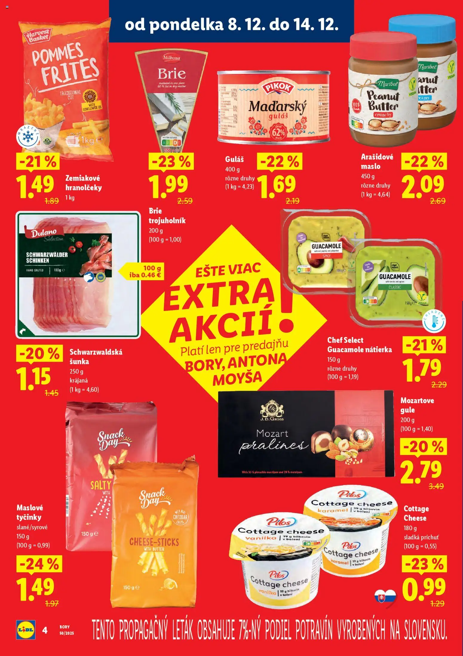 Nové Lidl akcie – leták je platný od 08.12.2025 | Strana: 4 | Produkty: Maslo, Šunka