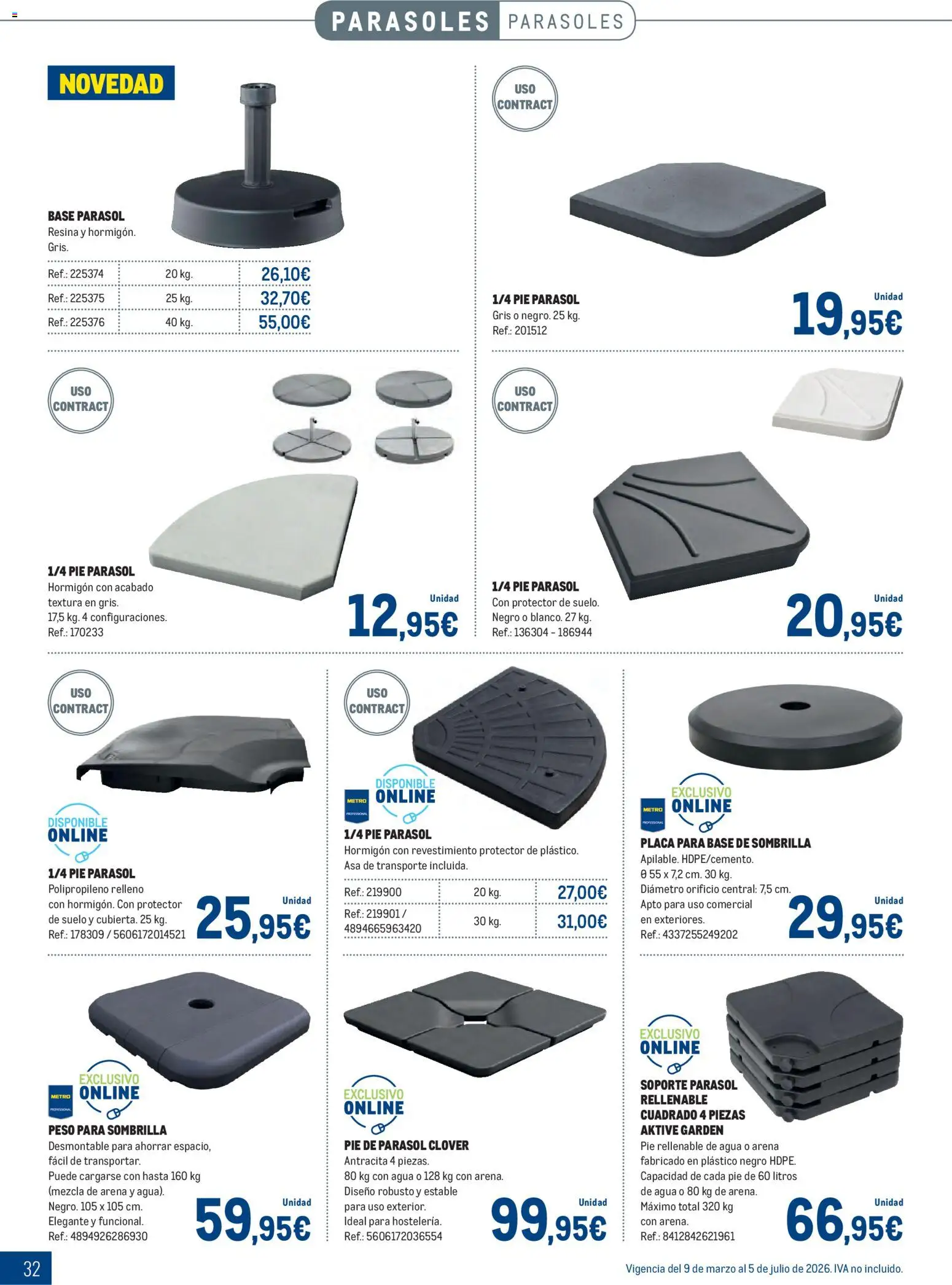 Makro - Especial Terrazas │ válido desde el 09.03.2026 | Página: 32 | Productos: Sombrilla, Peso