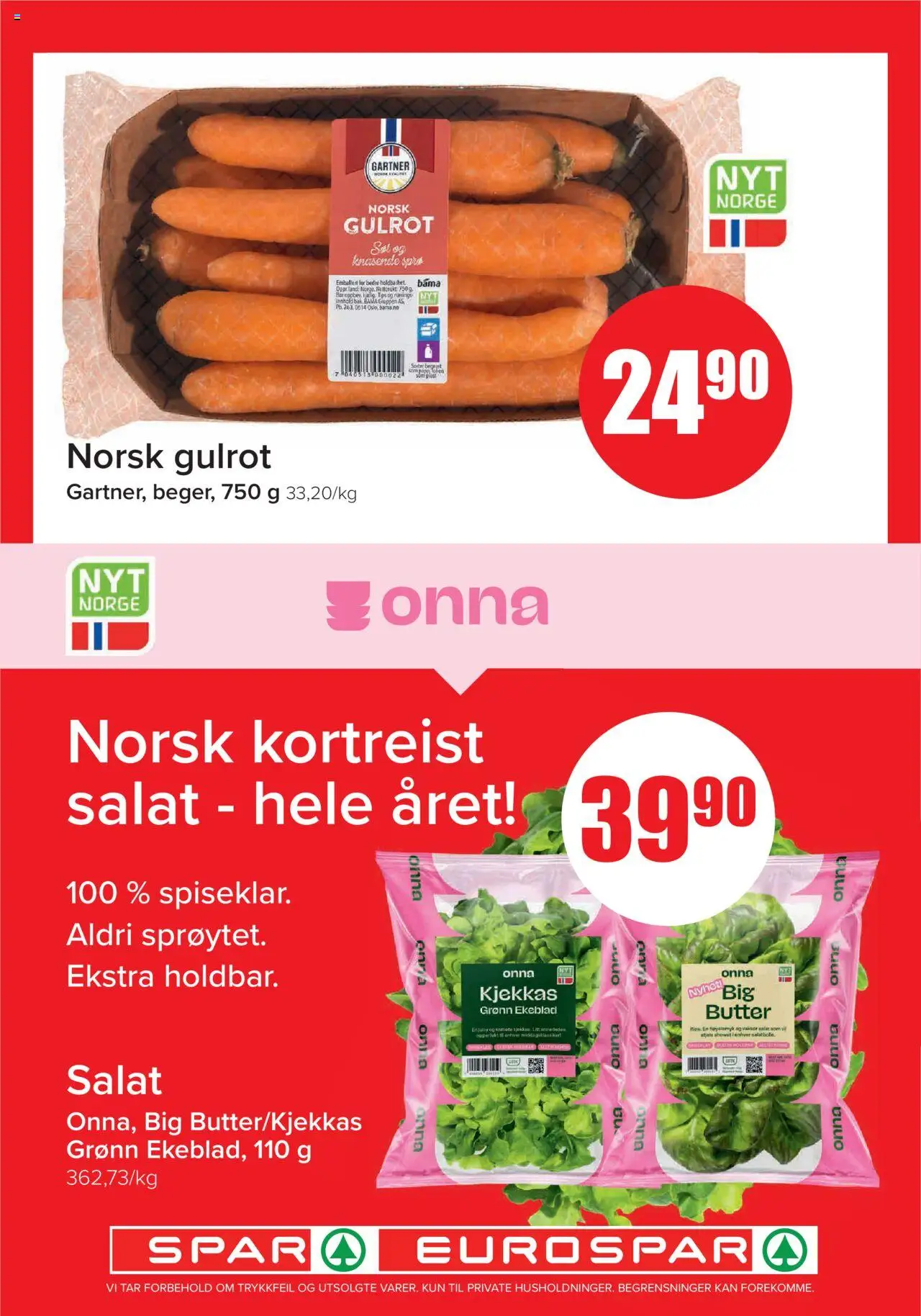 {H1} | Side: 4 | Produkter: Gulrot, Salat