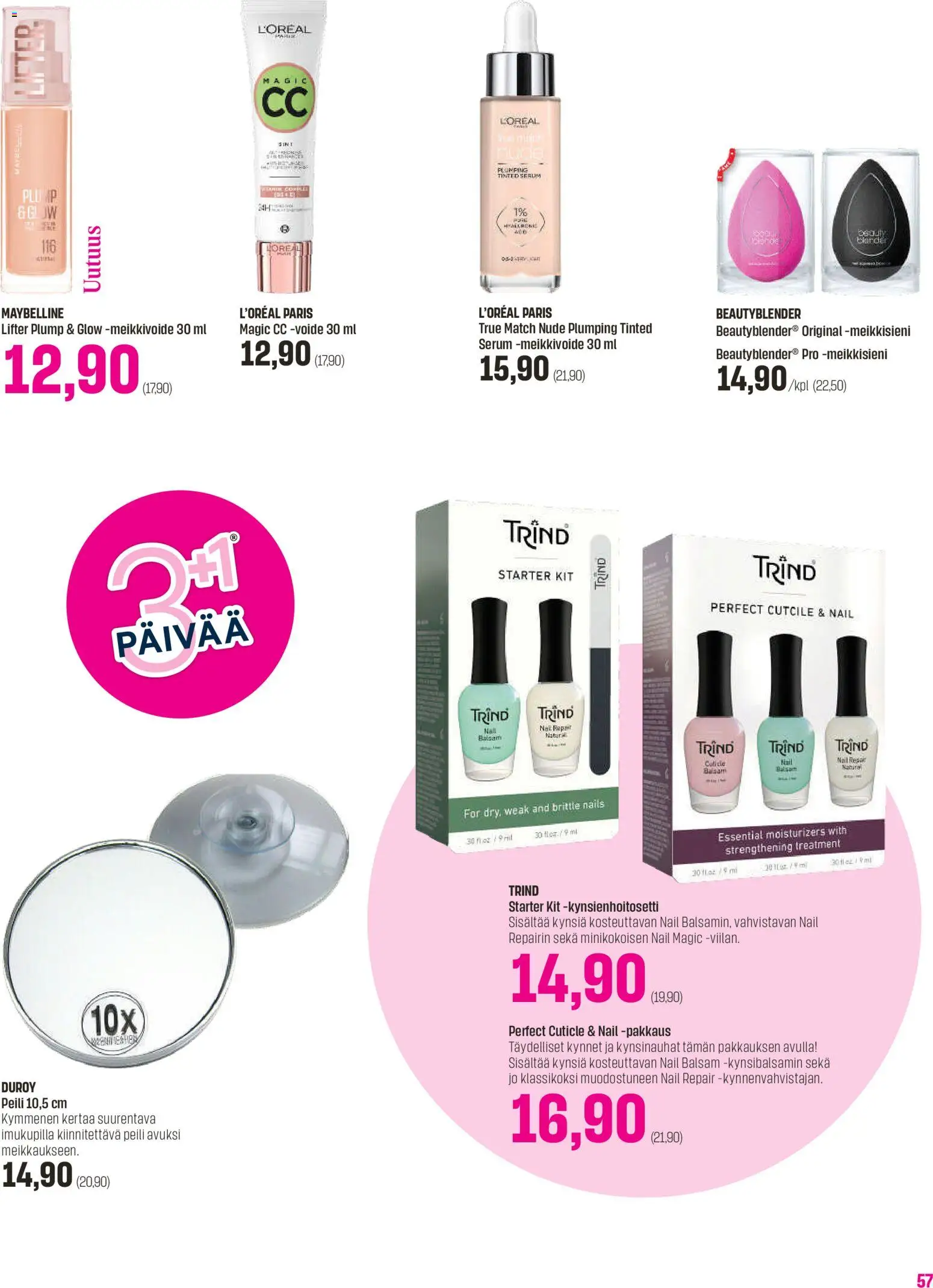 Sokos tarjoukset - Emotion 3plus1 – voimassa 25.03.2026 alkaen | Sivu: 57 | Tuotteet: CC cream, Peili